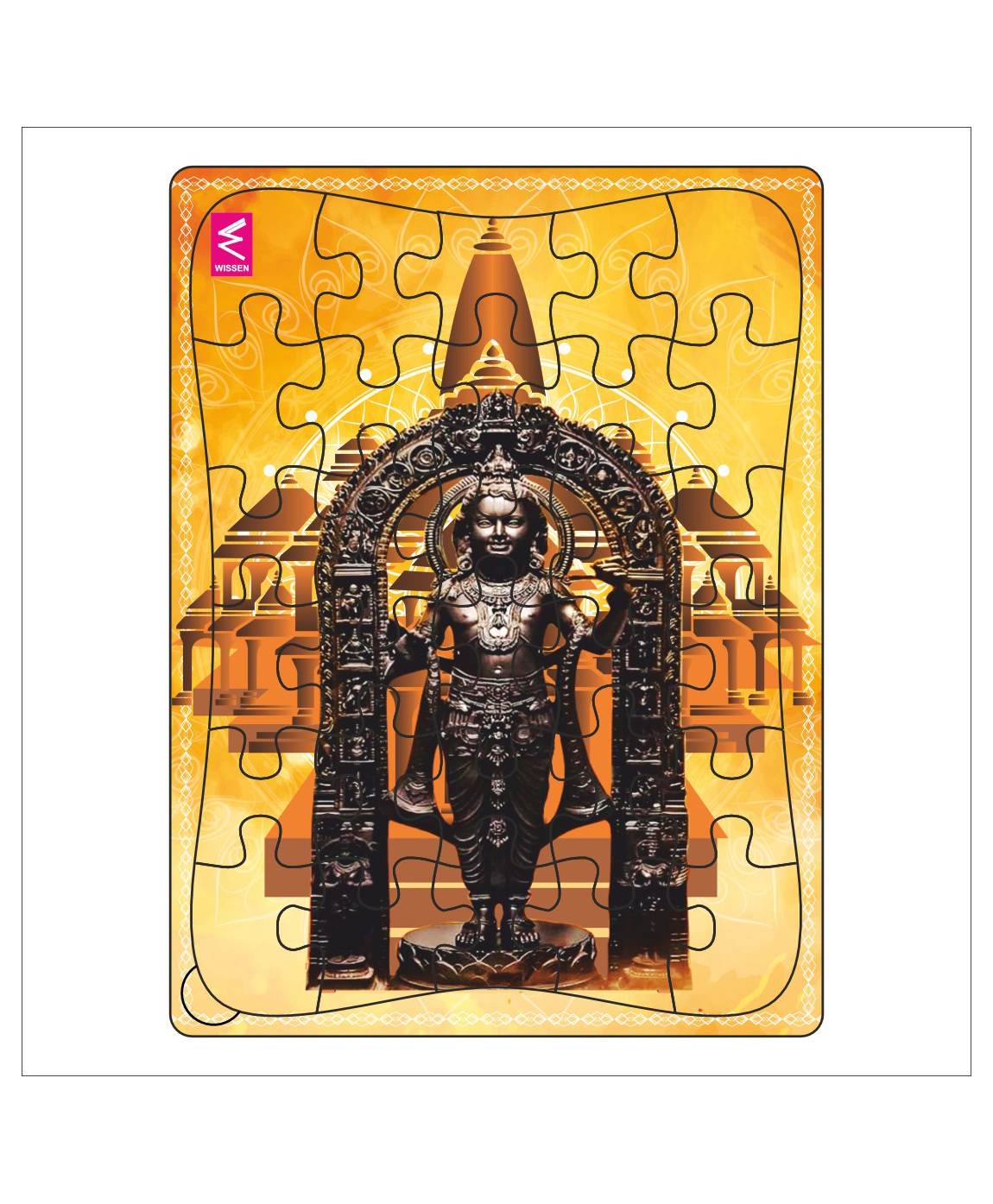 WISSEN Shri Ram Lalla Wooden Jigsaw Puzzle : Explore Ayodhya's Majesty with Shri Ramlalla's Serene Design- 30 PIECES-image-43