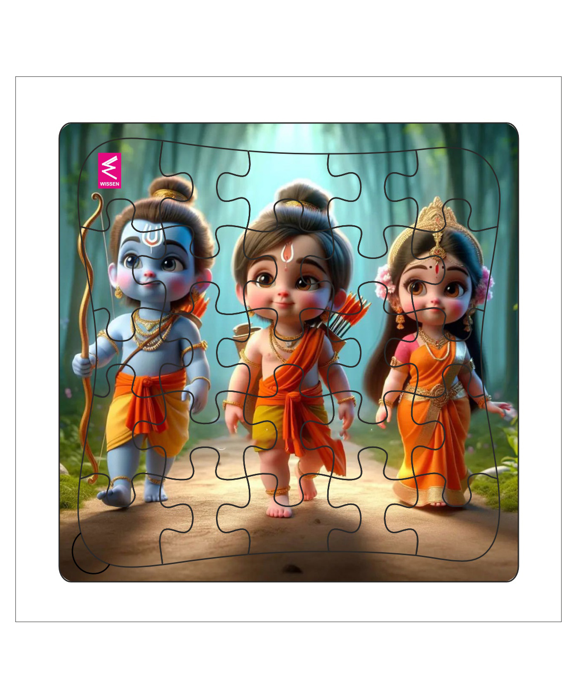WISSEN Wooden Jigsaw Puzzle "Ramayana Reveal: Adorable Adventure Jigsaw Puzzle" 25 Pieces-picture-7