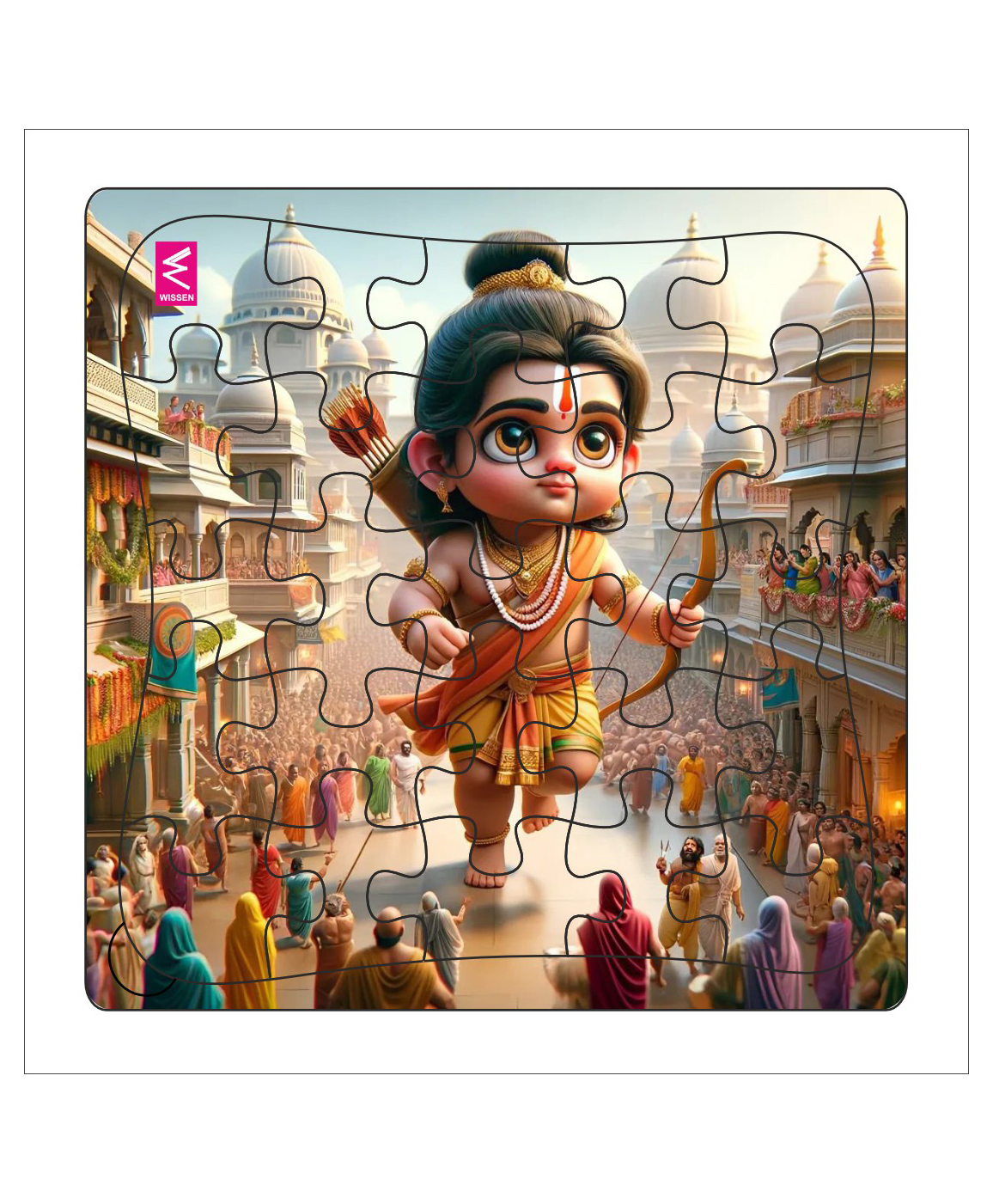 WISSEN Wooden Jigsaw Puzzle "Ramayana Reveal: Adorable Adventure Jigsaw Puzzle"-  9*9 inch- 25 Pieces-picture-23