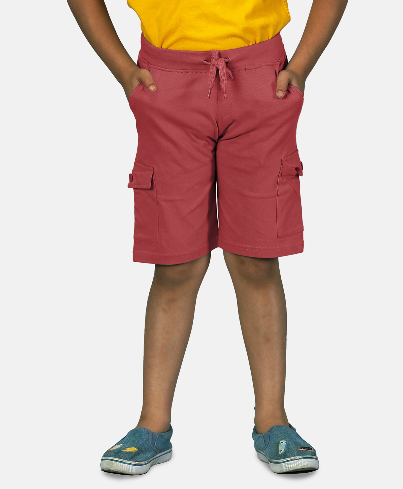 Kiddopanti Solid Shorts - Rust-picture-17