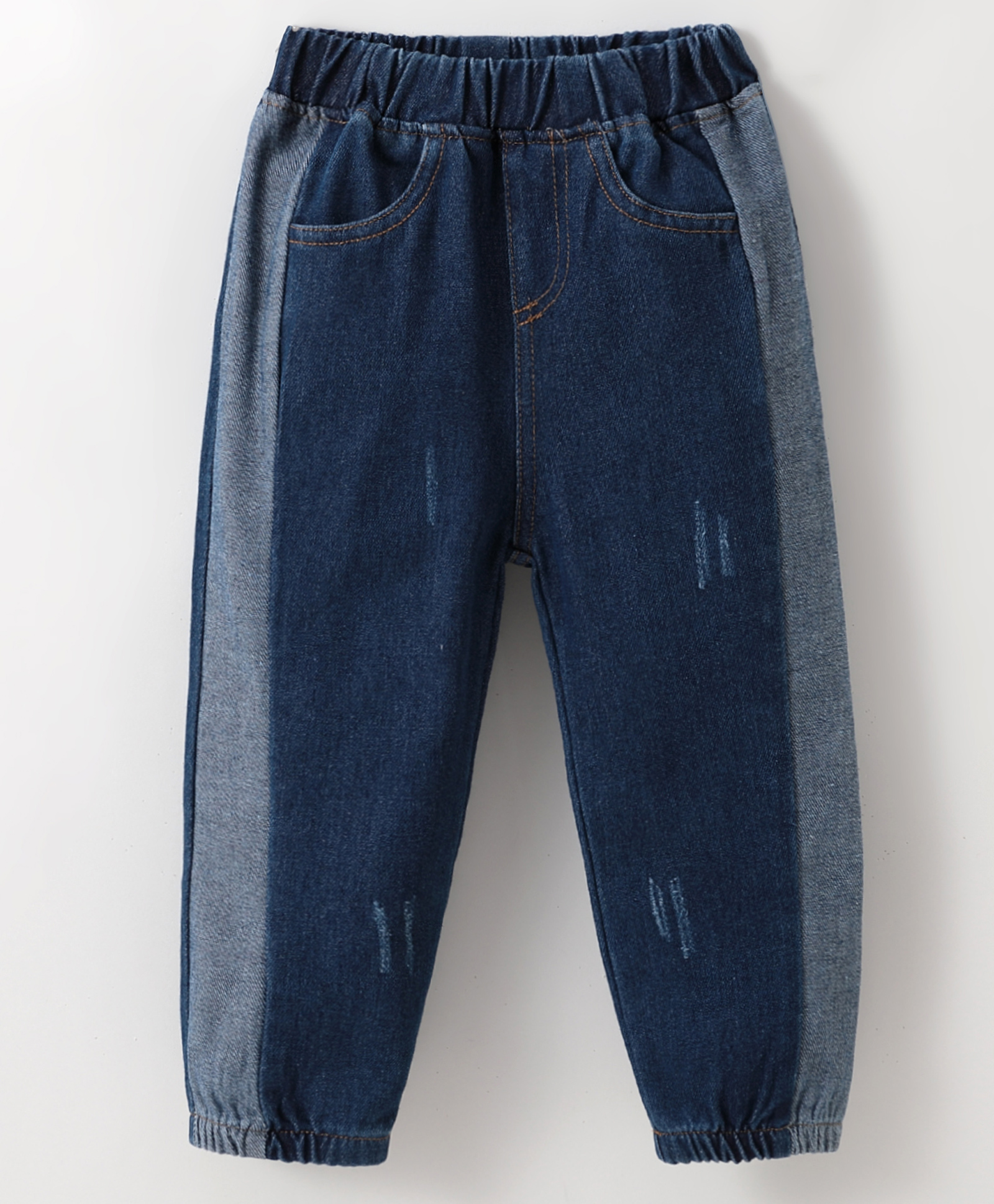 Kookie Kids Full Lengths Solid Colour Distressed Jeans with Pockets - Blue-picture-18