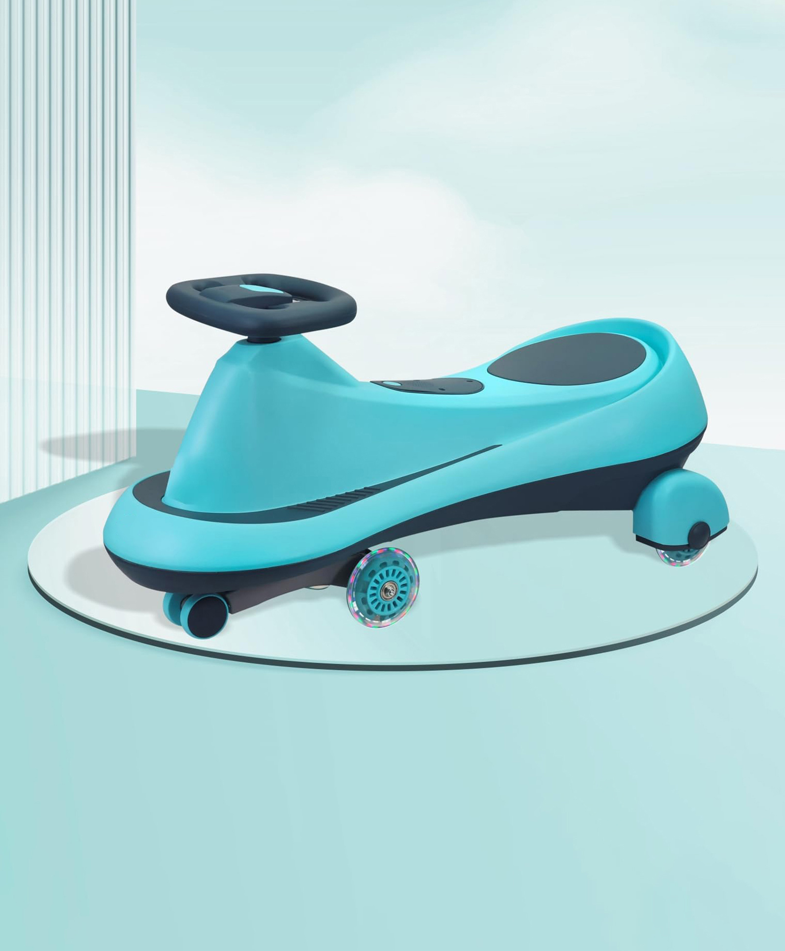 Pluto Drift Kids Swing Car with ABEC 7 Bearing & Music with PU LED Wheels - Blue-image-45
