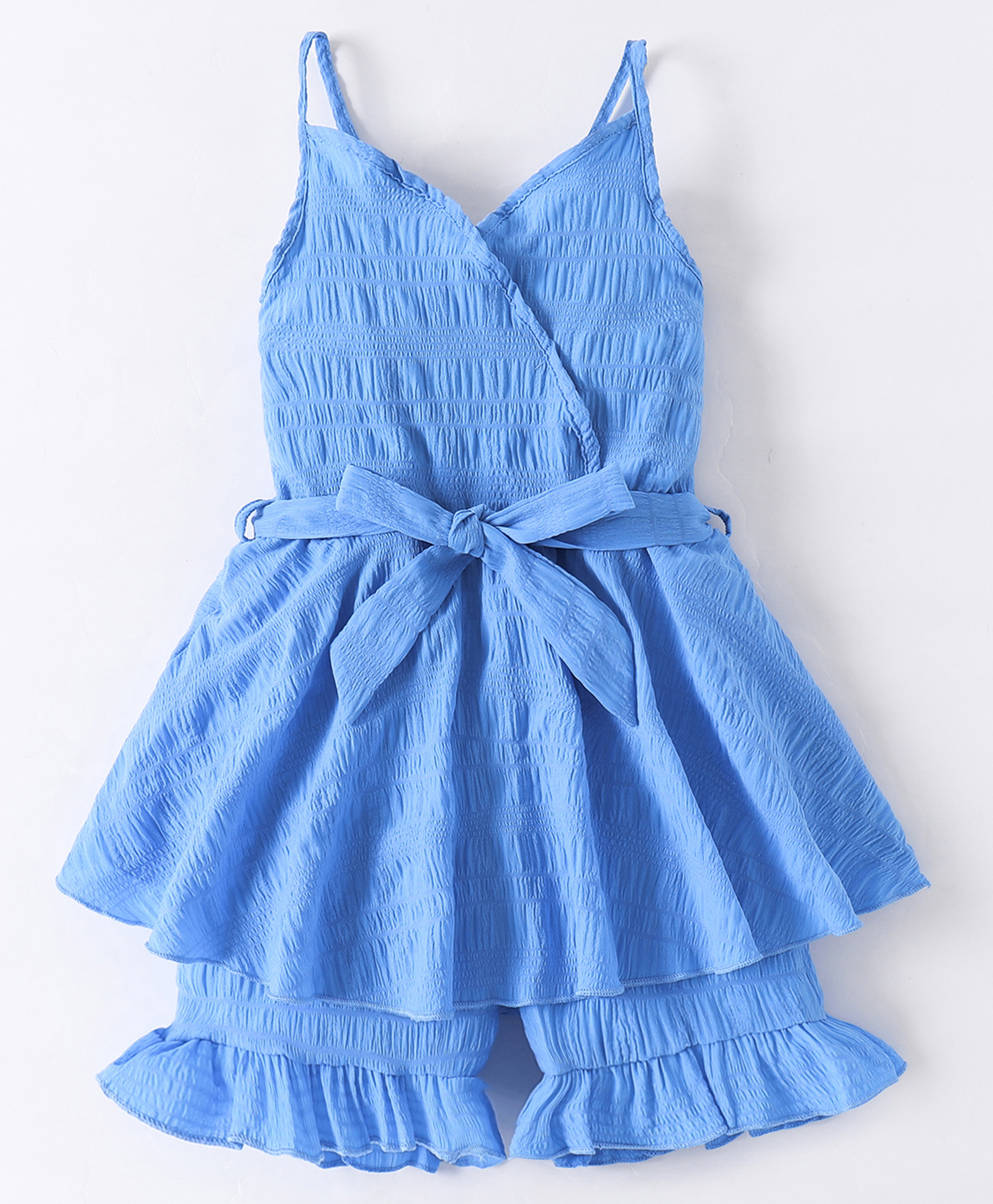 Kookie Kids Sleeveless Frock Style Jumpsuit - Blue-picture-12
