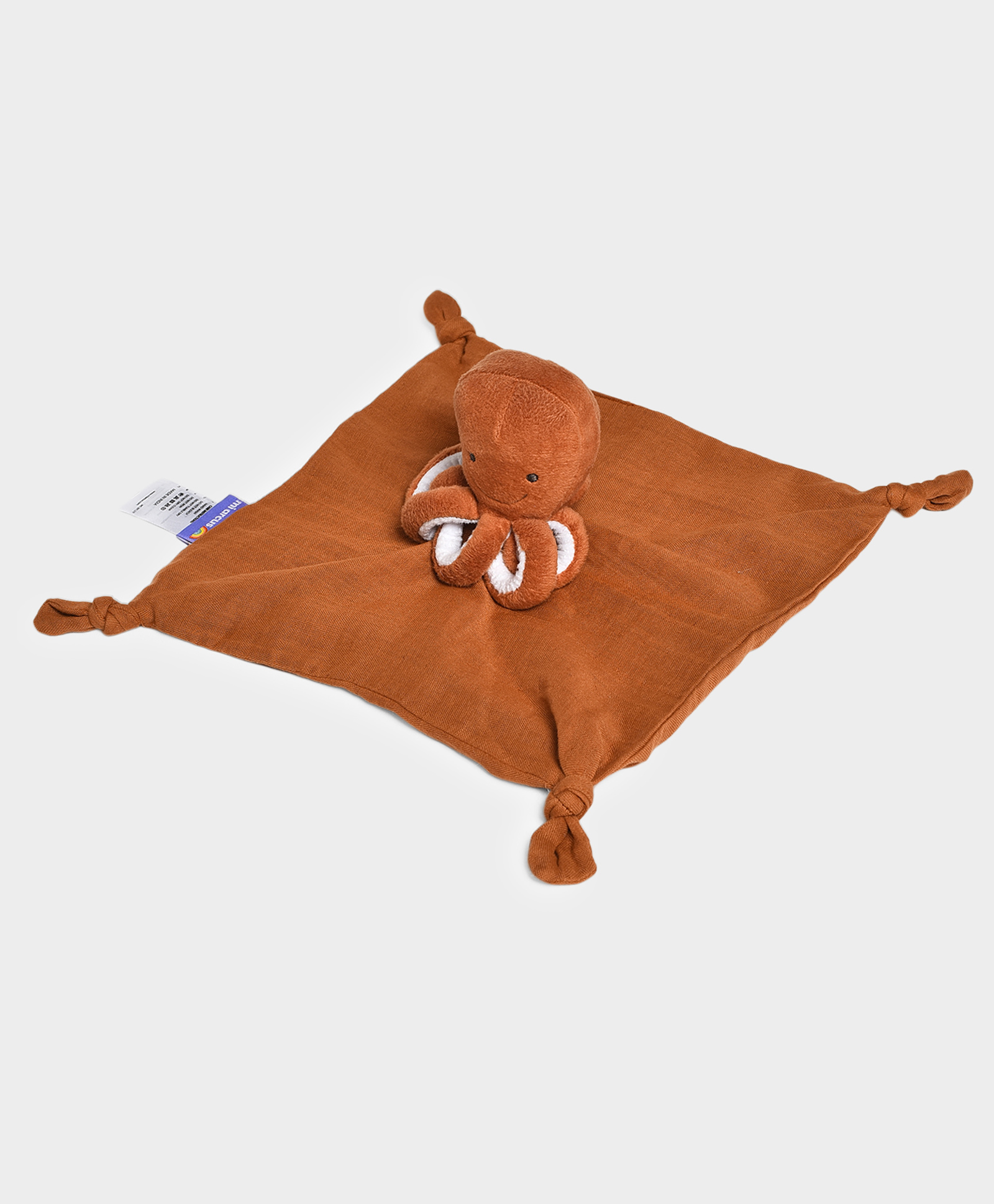 Mi Arcus Octopi Security Blanket 25x25 cm with Cuddle Soft Toy  Brown-image-1