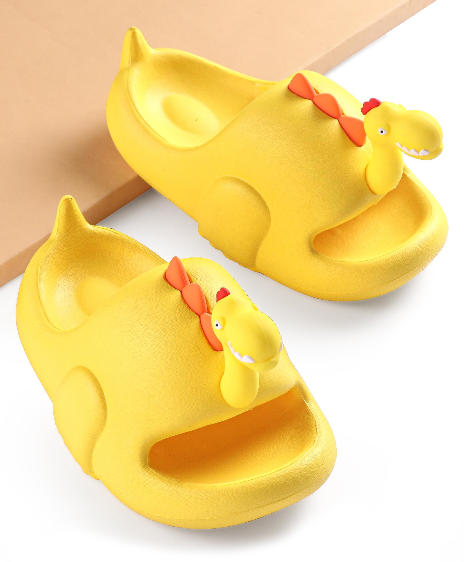 Oh! Pair Slip On Clogs Dino Applique - Yellow-picture-25
