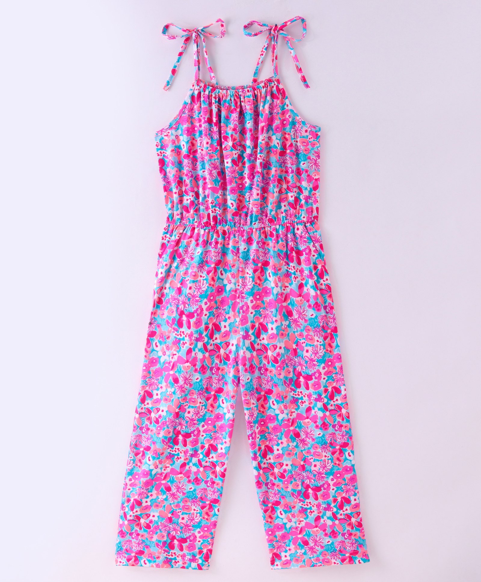 Tiara Sleeveless Floral Printed Jumpsuit - Pink-picture-19
