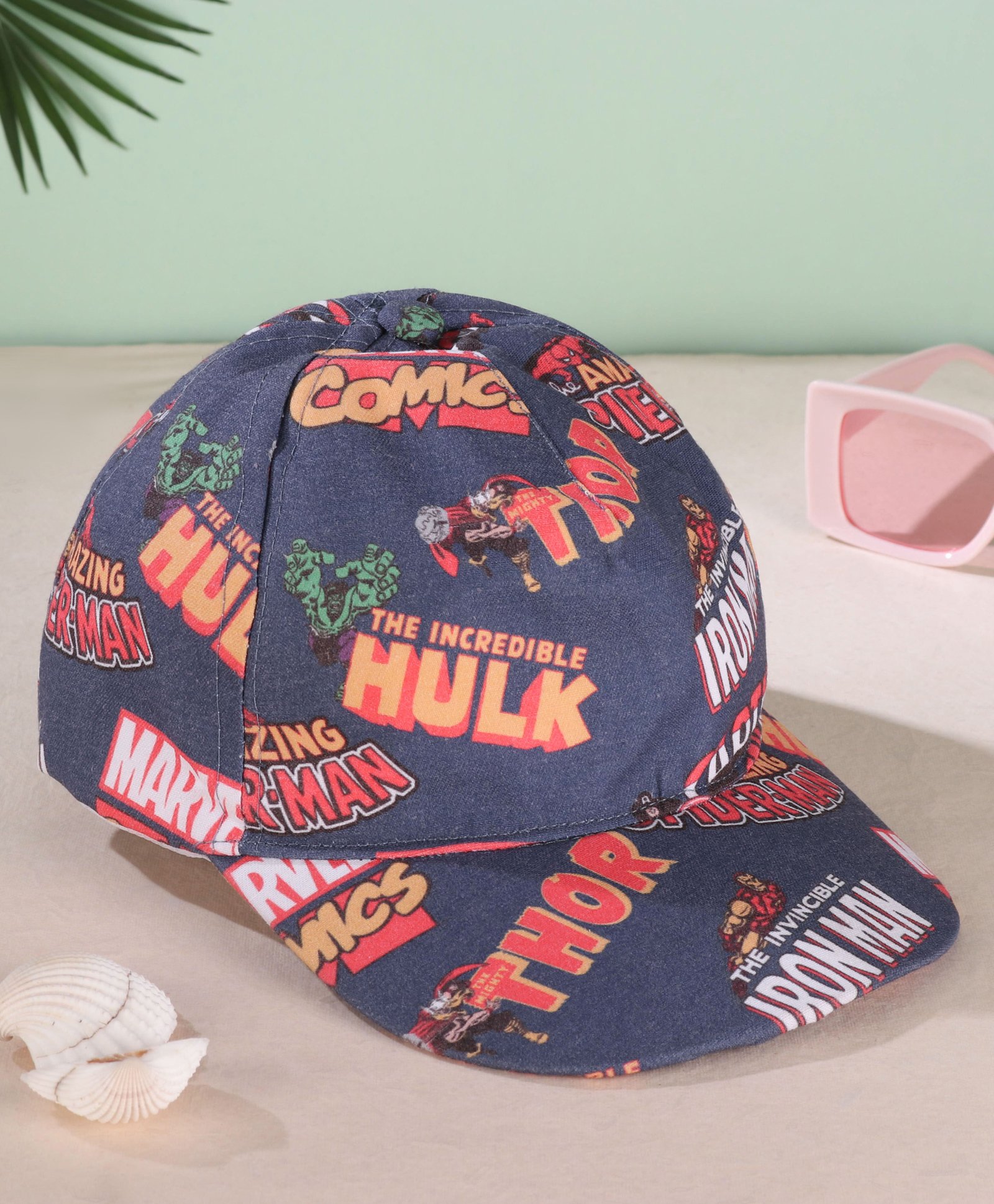 Babyhug Marvel Summer Cap With Avengers Print - Multicolour-image-33