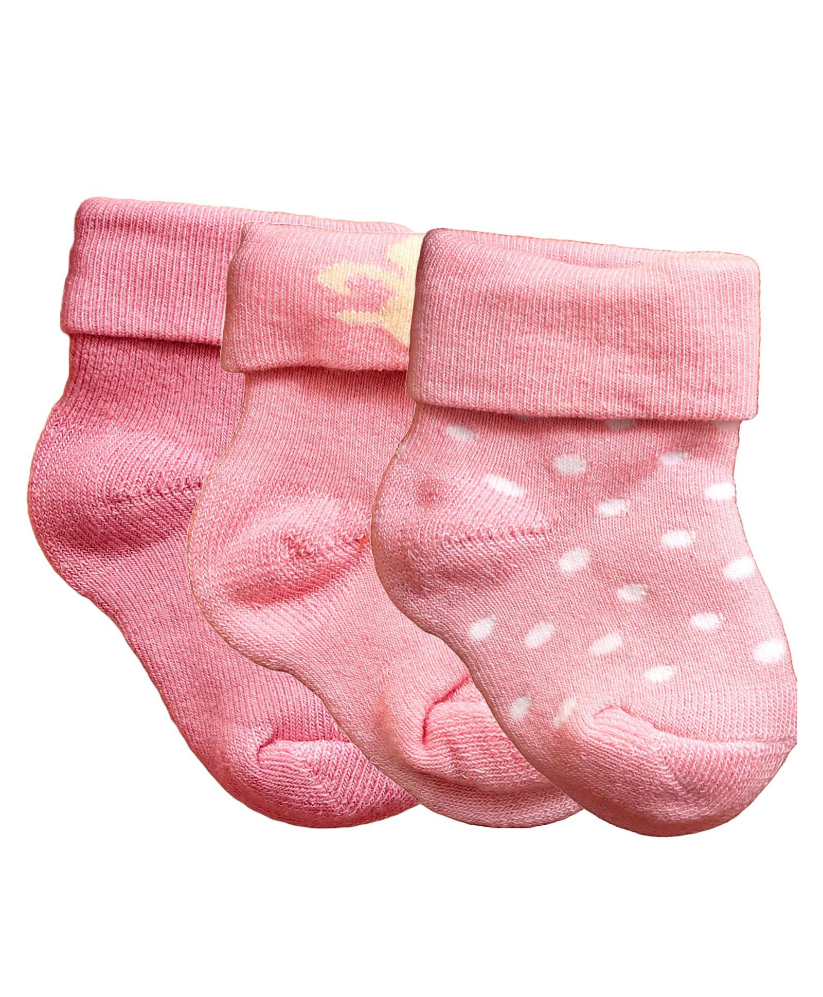 NEXT2SKIN Pack Of 3 Polka Dots Detailed Soft Cotton Socks - Pink-picture-11
