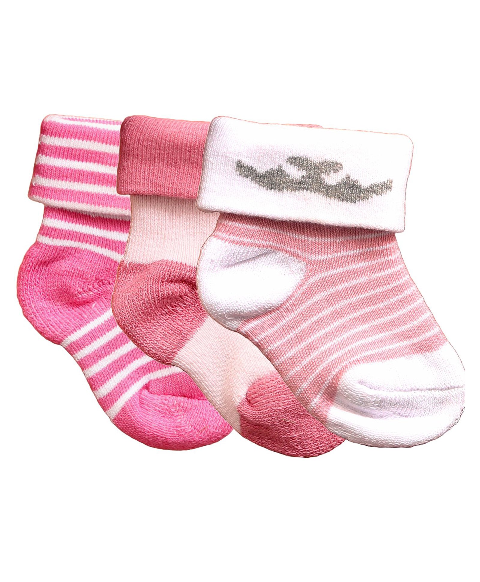 NEXT2SKIN Pack Of 3 Striped Detailed Soft Cotton Socks - Hot Pink Dark Pink & Blush Pink-image-8