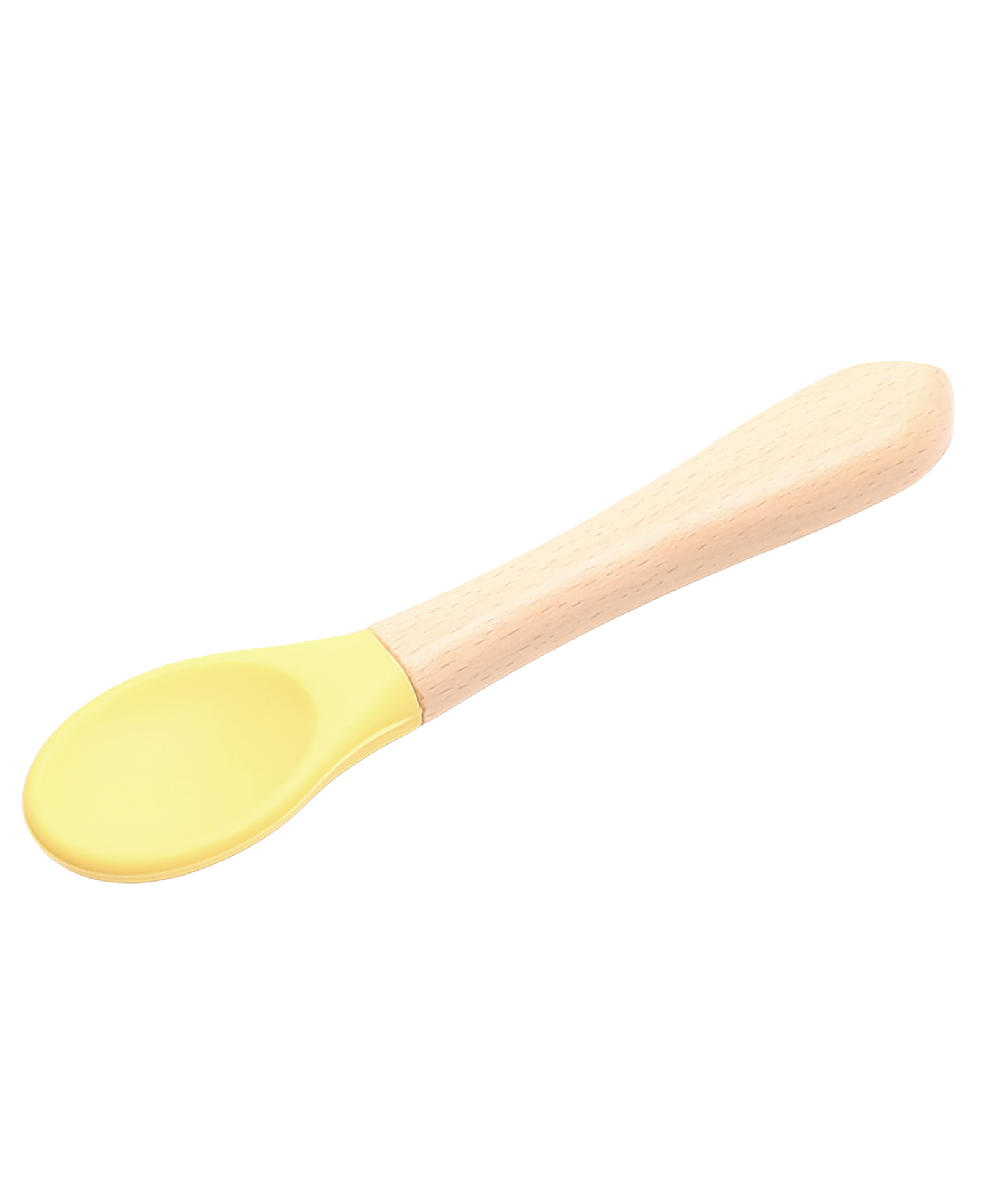 THE LITTLE LOOKERS Silicone Spoon with Bamboo Handle, BPA Free Feeding Spoons for Baby/Kids/Toddlers - Yellow (Pack of 1)-image-33