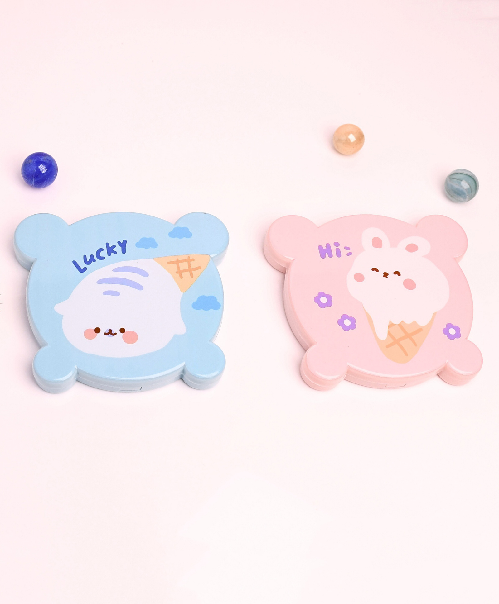 THE LITTLE LOOKERS Comb and Mirror Set with Soft Bristles and Rounded Tips for Baby's Sensitive Skin/Hair Care | Grooming Accessories | Comb Set for Newborns/Babies/Kids/Toddlers (Round-Peach & Blue)-image-25
