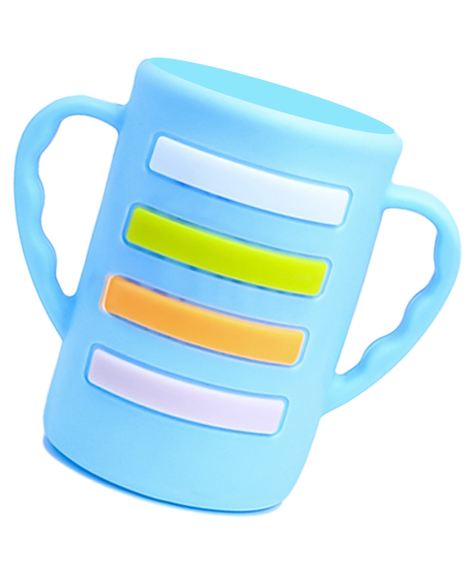 THE LITTLE LOOKERS Baby Bottle Cover with Handle/ Silicone Warmer Cover for Baby/Newborn/Infants/Toddlers - 120ml Blue-picture-27