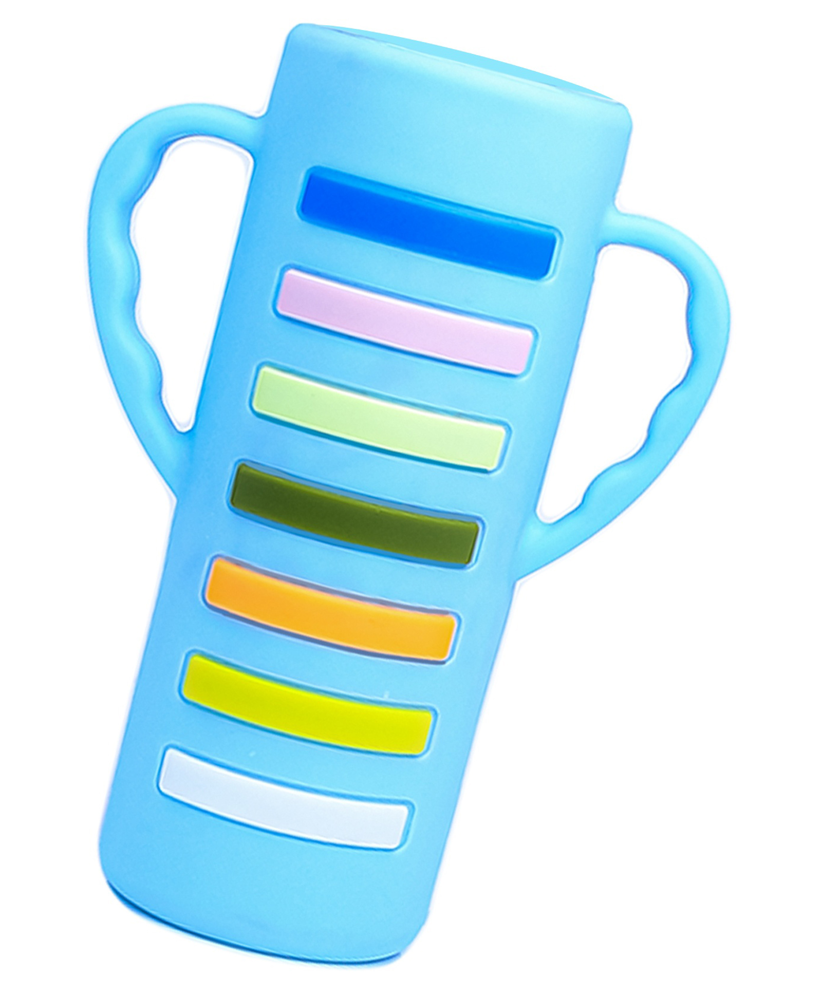 THE LITTLE LOOKERS Baby Bottle Cover with Handle/ Silicone Warmer Cover for Baby/Newborn/Infants/Toddlers - 240ml Blue-picture-26