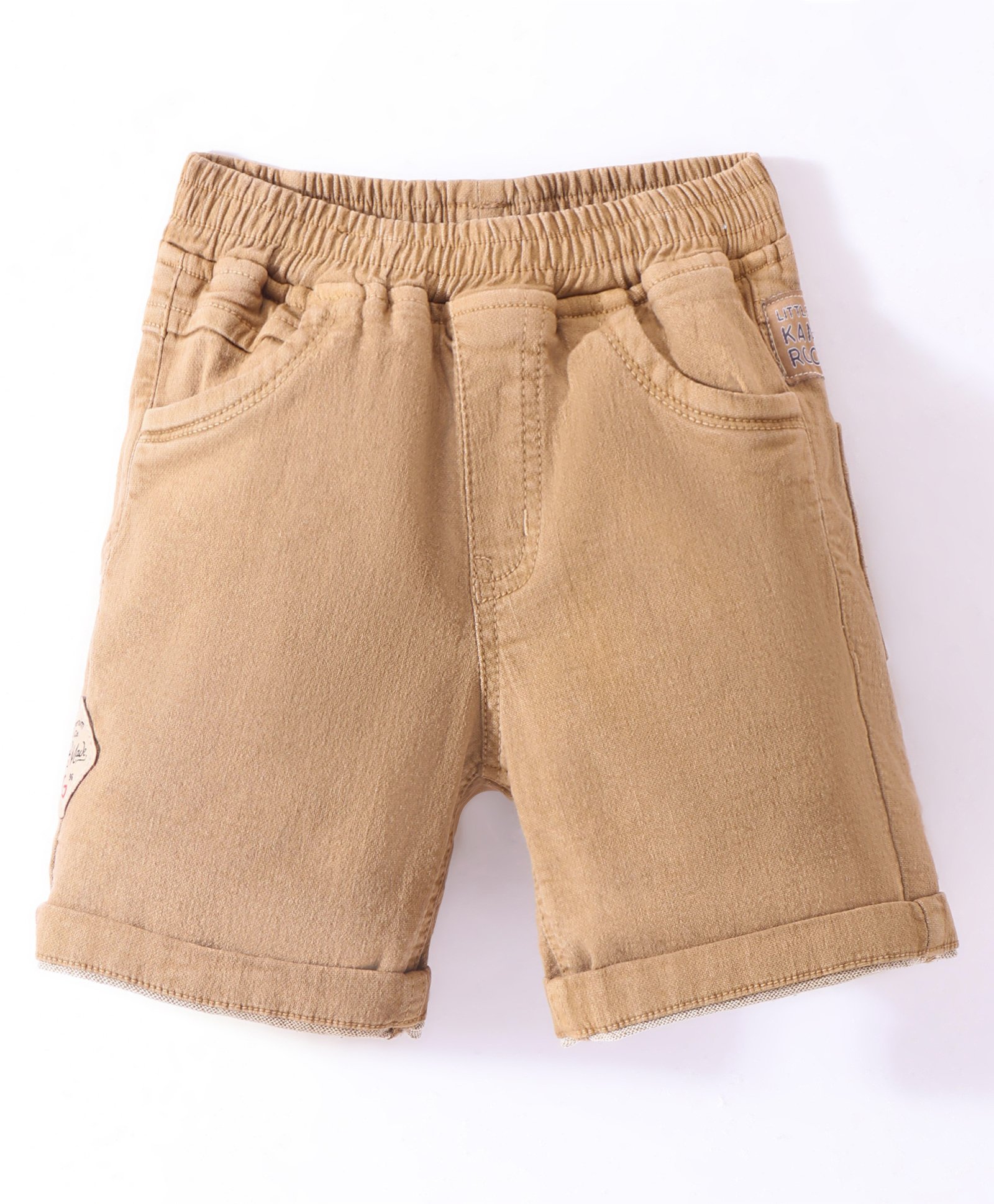 Little Kangaroos 100% Cotton Woven Solid Shorts - Khaki-picture-24