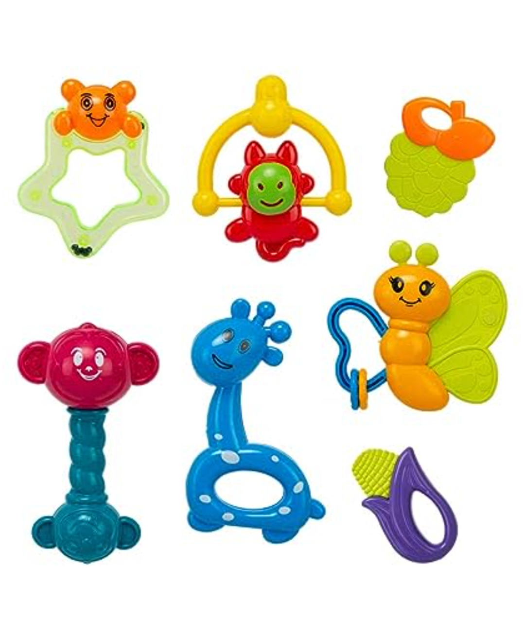 PLUSPOINT Baby Safari Rattles Set Of 7 ( Colour May Vary )-picture-46