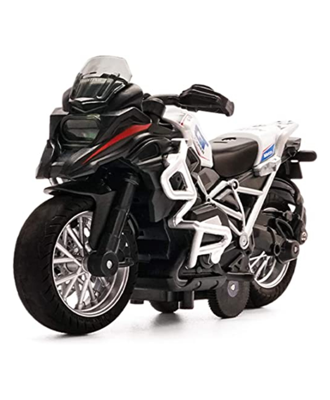 PLUSPOINT Diecast Motorcycle Moto Toy Bike Scale 1:12 Model,Pull Back Vehicles Alloy Simulation Superbike with Lights and Sound(WHITE)-picture-40