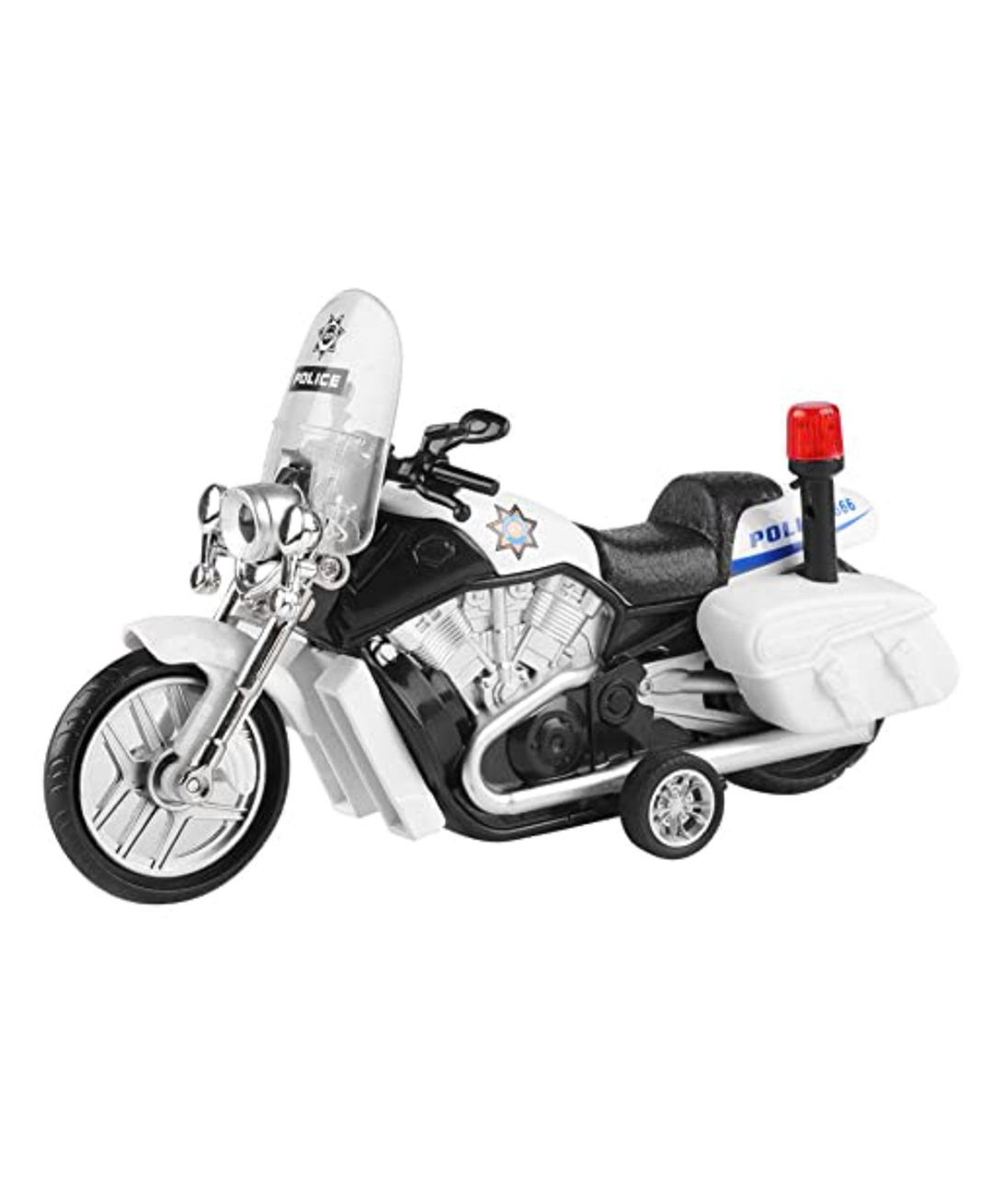PLUSPOINT Police Rescue Bike Friction Powered Special Police Motorcycle Emergency Vehicle Model Toy with Light Music inertial Simulation Toy (Police Bike)-picture-17