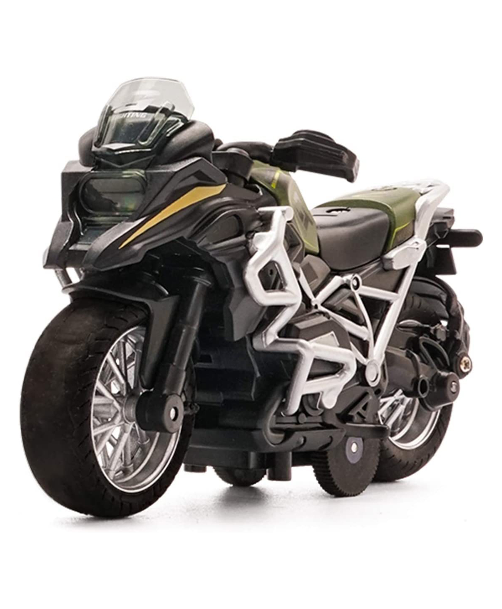 PLUSPOINT Diecast Motorcycle Toy Bike Scale Model, Pull Back Vehicles Alloy Simulation Superbike Also for Car Dashboard,Kids,Adult (BMW-Green)-picture-38