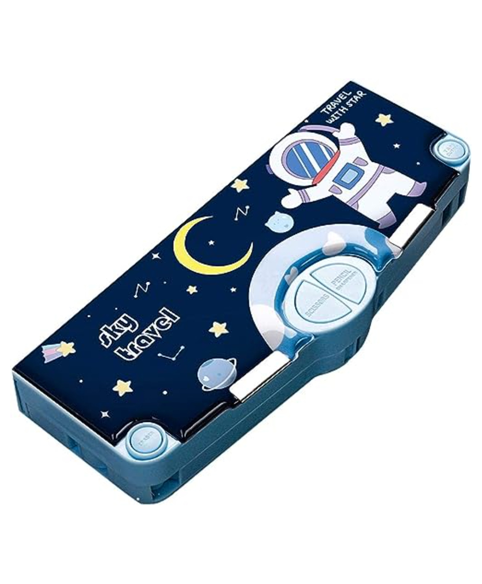 PLUSPOINT Astronaut Multifunctional Pencil Box for Kids, Space Theme Pencil Case, Magnetic Pencil Box,Pop up Pencil Box with Buttons, Space Theme Return Gifts for Kids,Boys & Girls-image-42