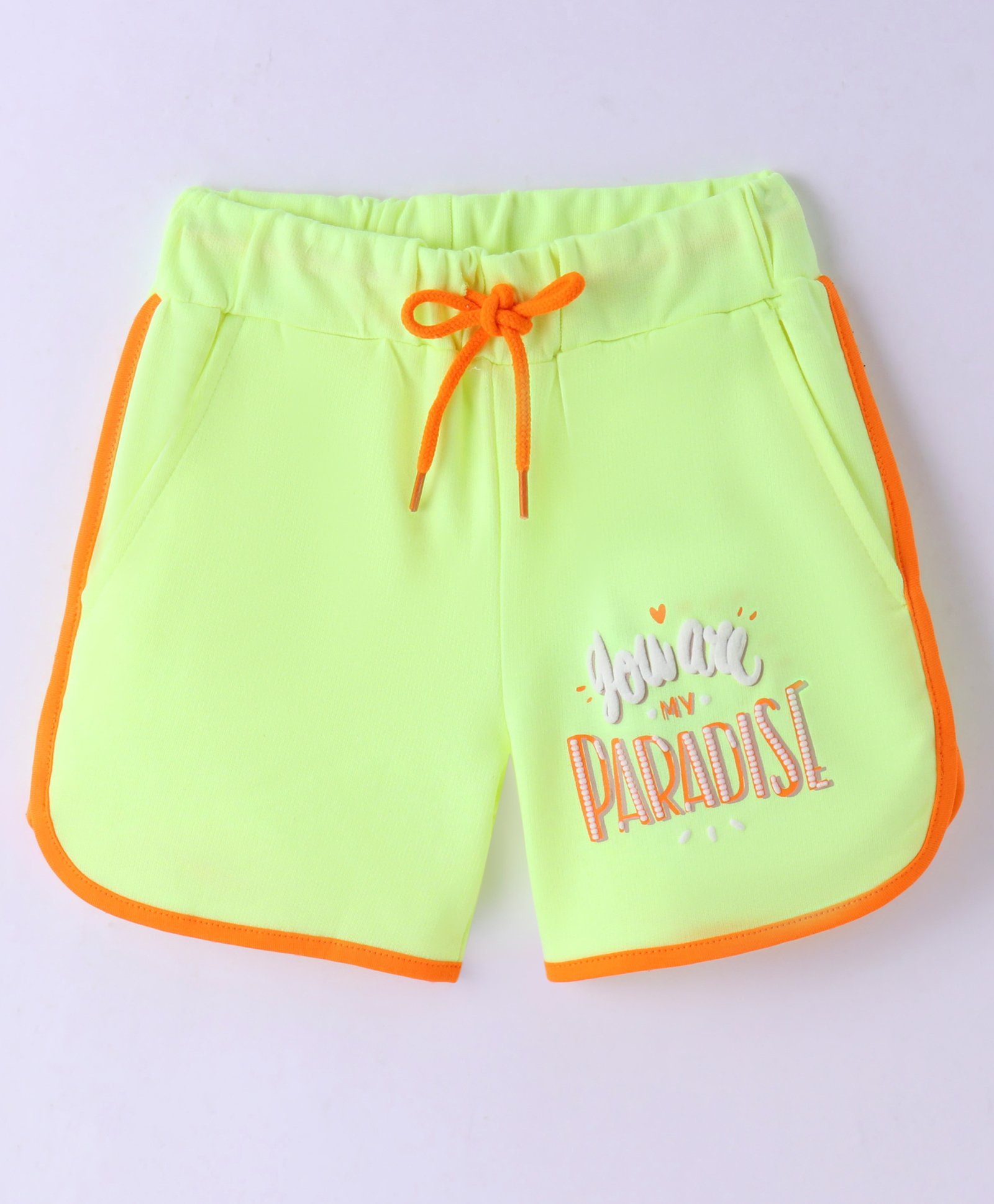 BUMZEE You Are My Paradise Text Embossed Shorts - Neon Green-picture-10