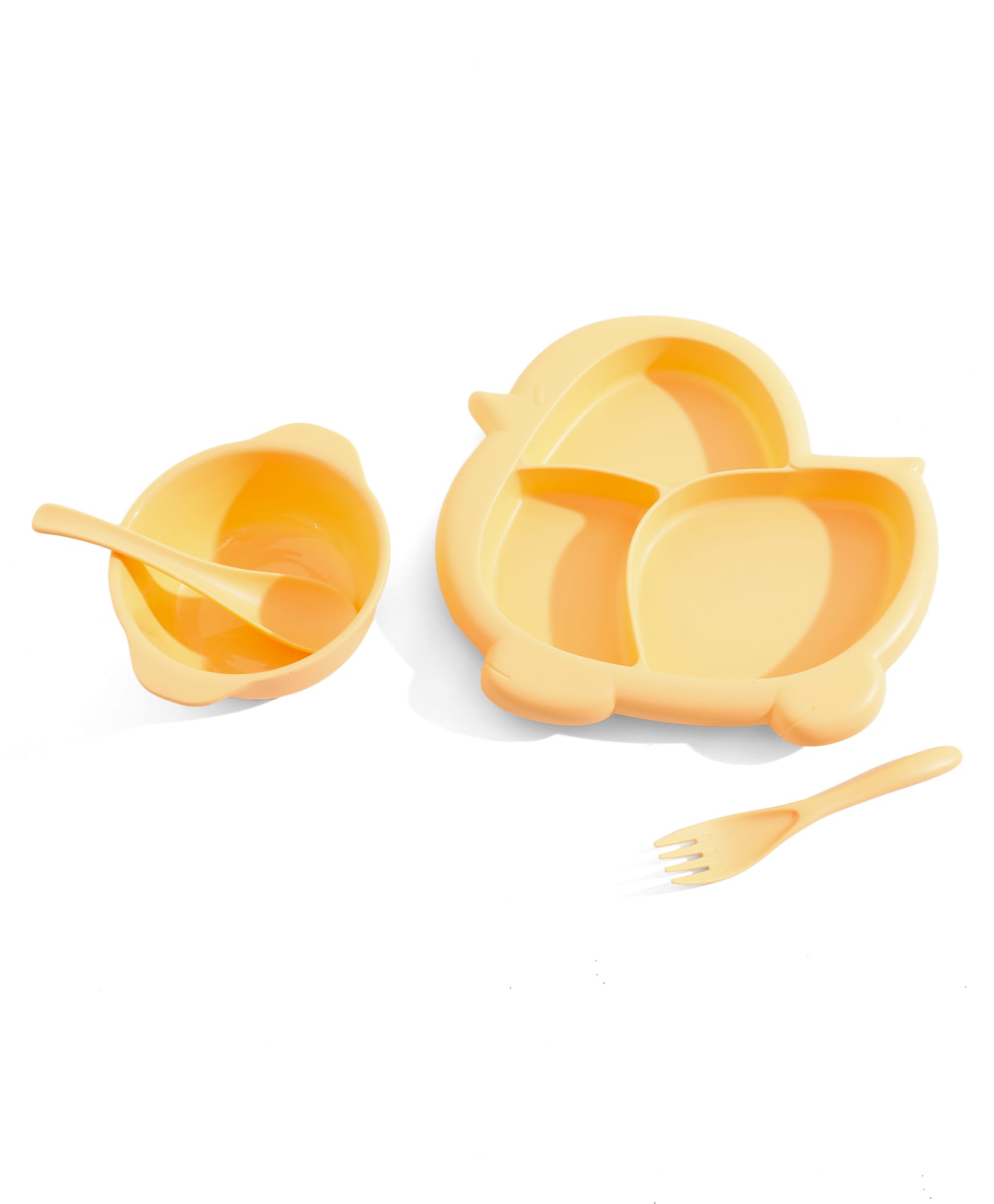 Bird Shaped Sectioned Plate with Bowl Spoon & Fork - Orange-image-27
