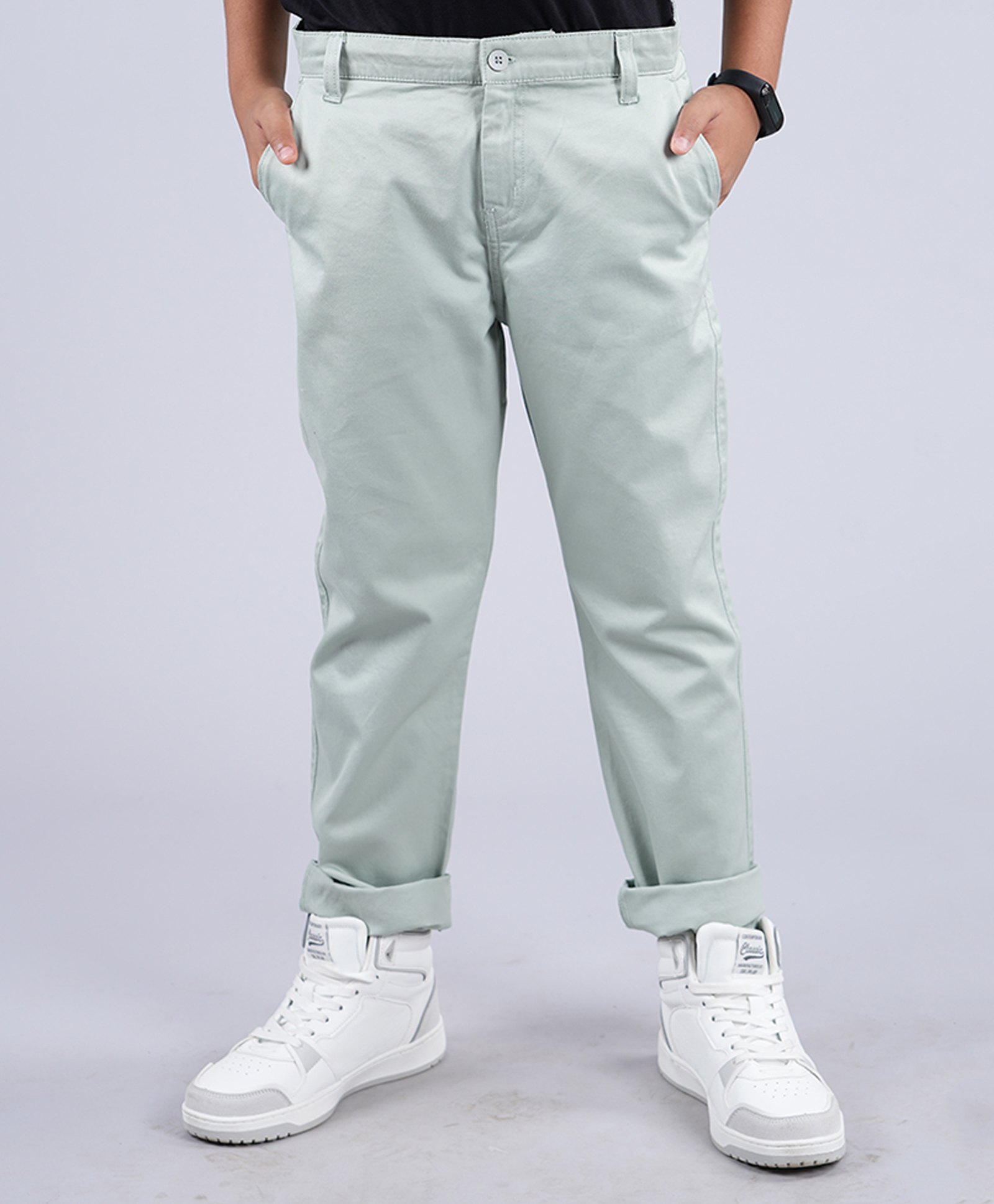 Kiddopanti Solid Pant - Light Green-picture-11