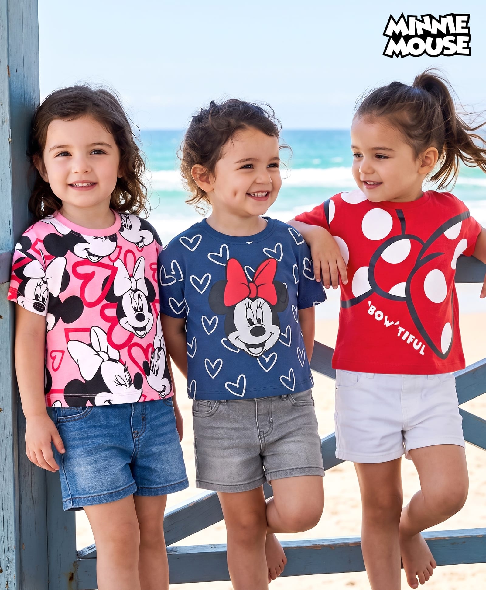 Babyhug Disney Cotton Knit Half Sleeves T-Shirt with Minnie Mouse Graphics Pack of 3 - Multicolor-picture-22
