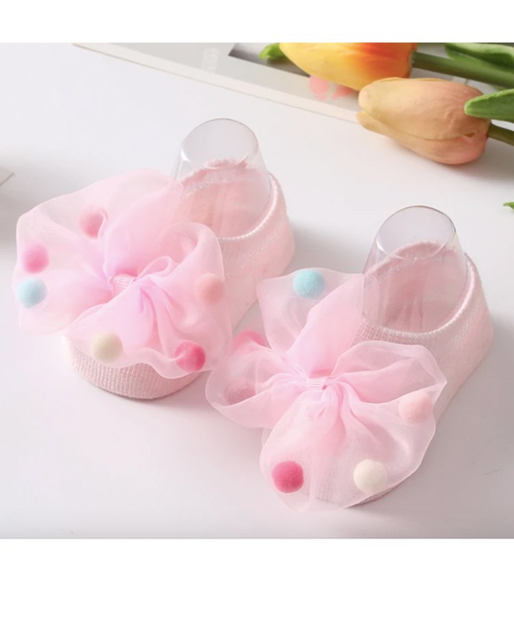 flaunt chic Flaunt ChicBig Bow & Pom Pom Detailed Ankle Socks - Pink-picture-16