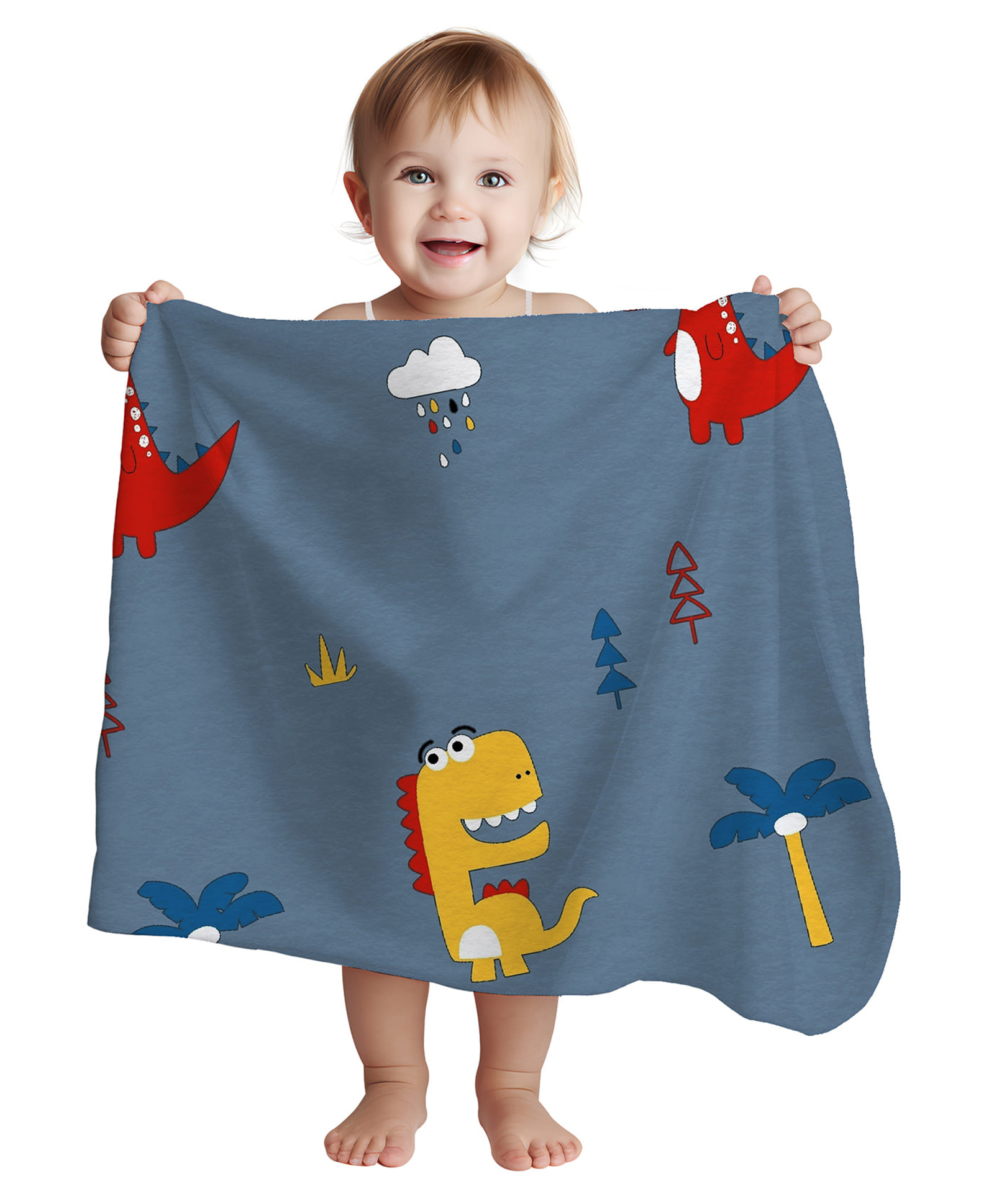 1st Step All Season Blanket - 70 X 100 cm -  Multicolor - Dino Print-picture-22