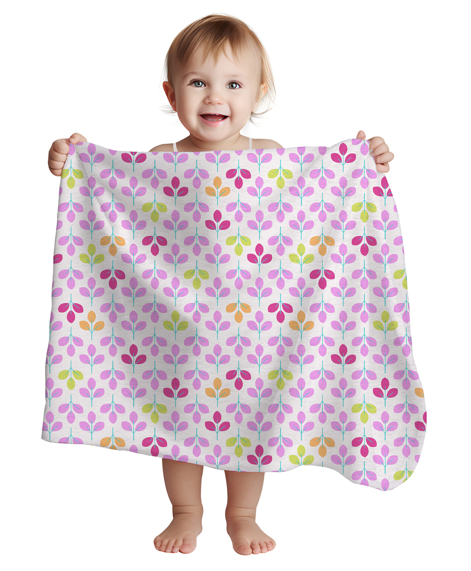 1st Step All Season Blanket - 70 X 100 cm -Multicolor - Leaves Print-picture-34