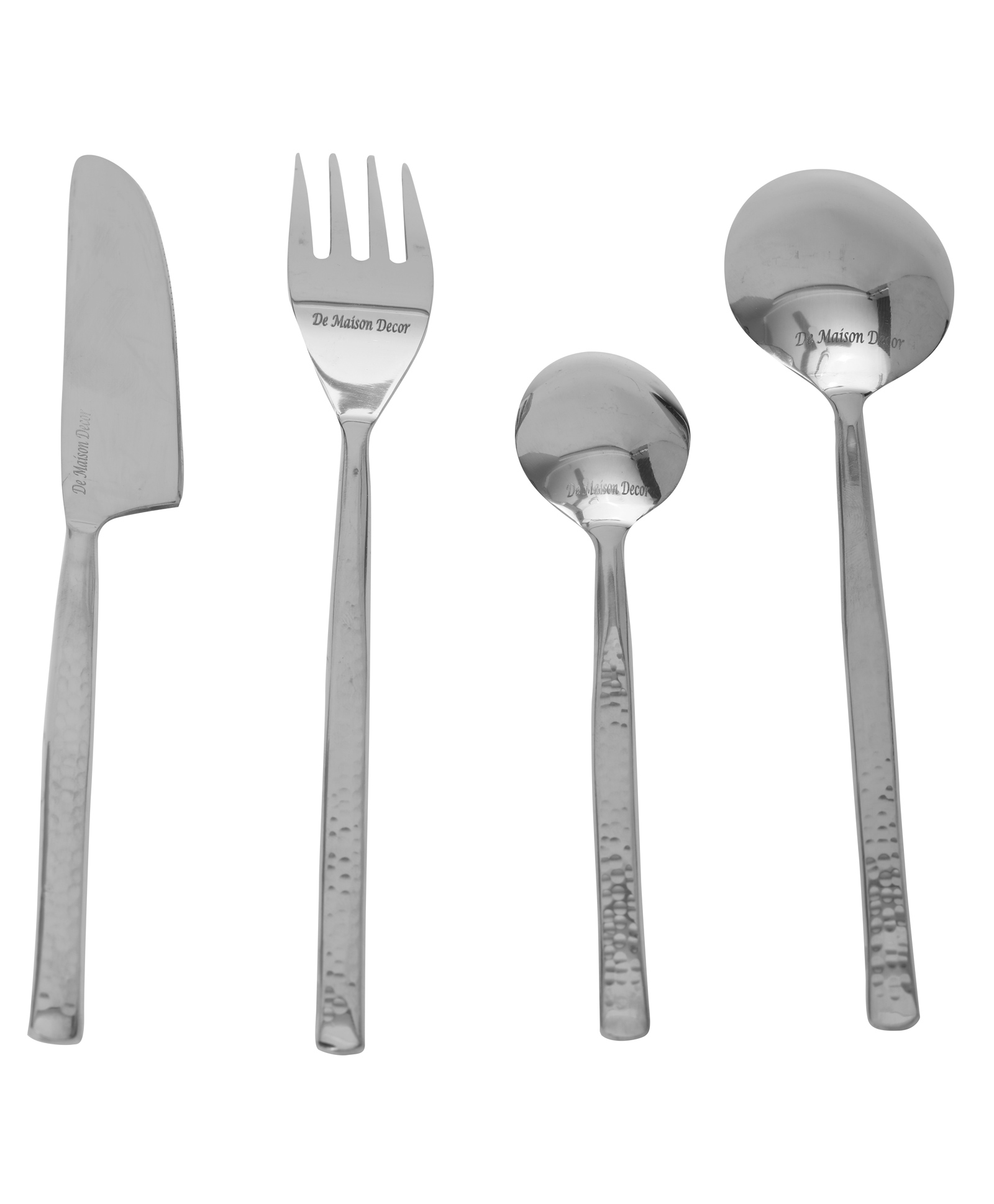 De Maison Decor Artisan Dot Hammered Silver Cutlery Set - 0.425 gm-picture-31