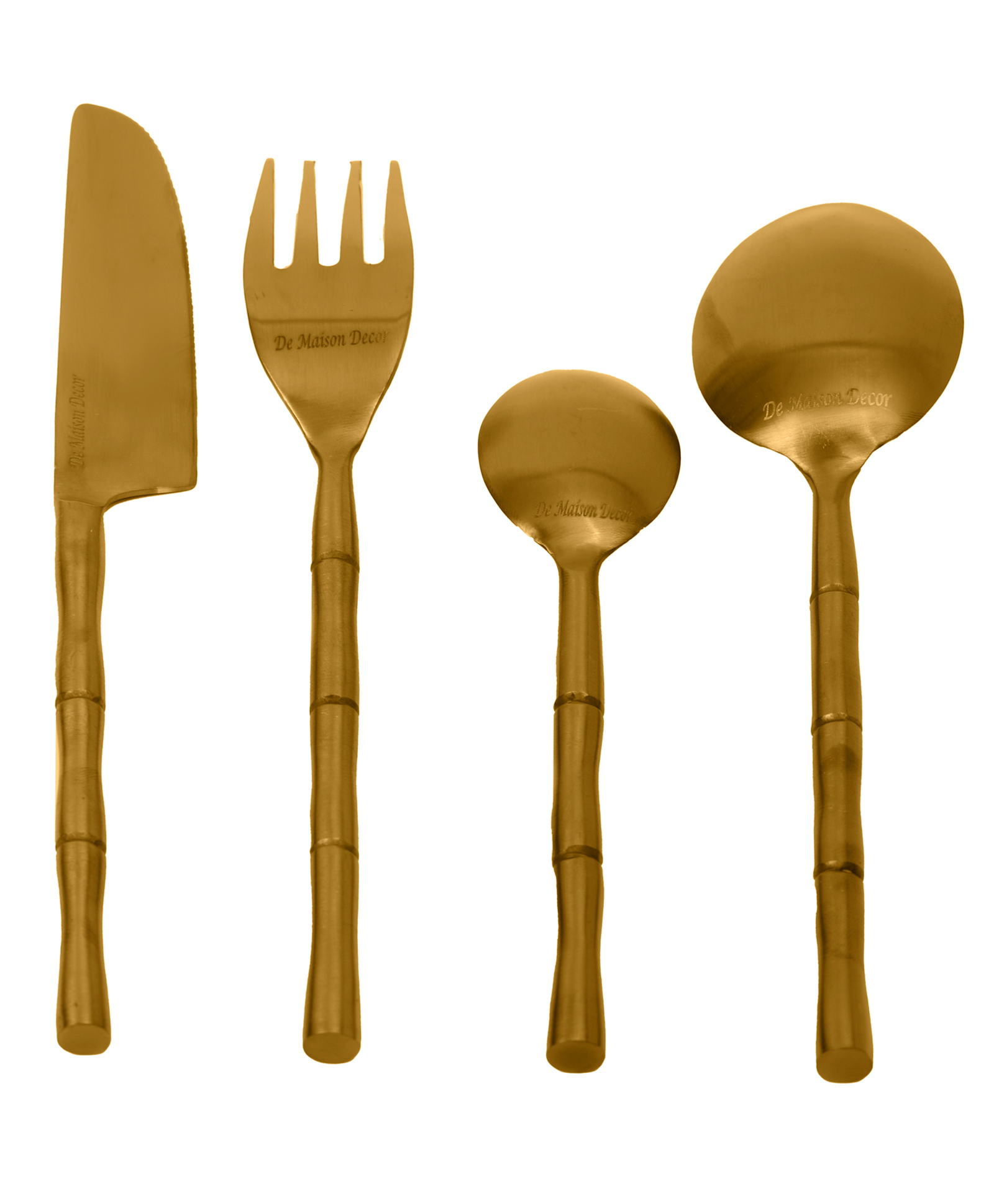 De Maison Decor Bamboo Elegance Gold Cutlery Set of 24 - 2.7 gm-picture-39