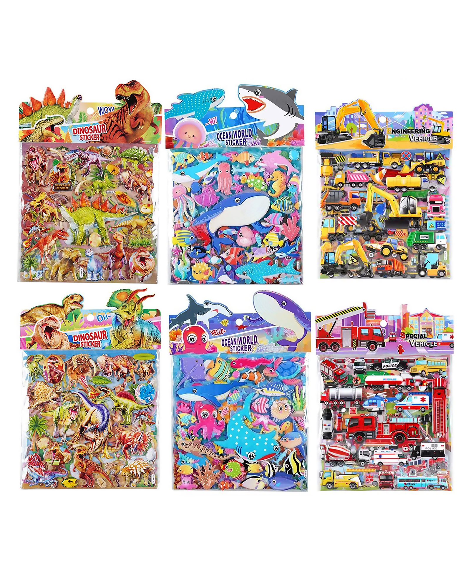Toyshine 6 Sheets 3D Puffy Stickers for Kids Scrapbooking Notebook Project Practicles Decoration and Fun Birthday Gift Party Supplies Reward Design May Vary-image-21