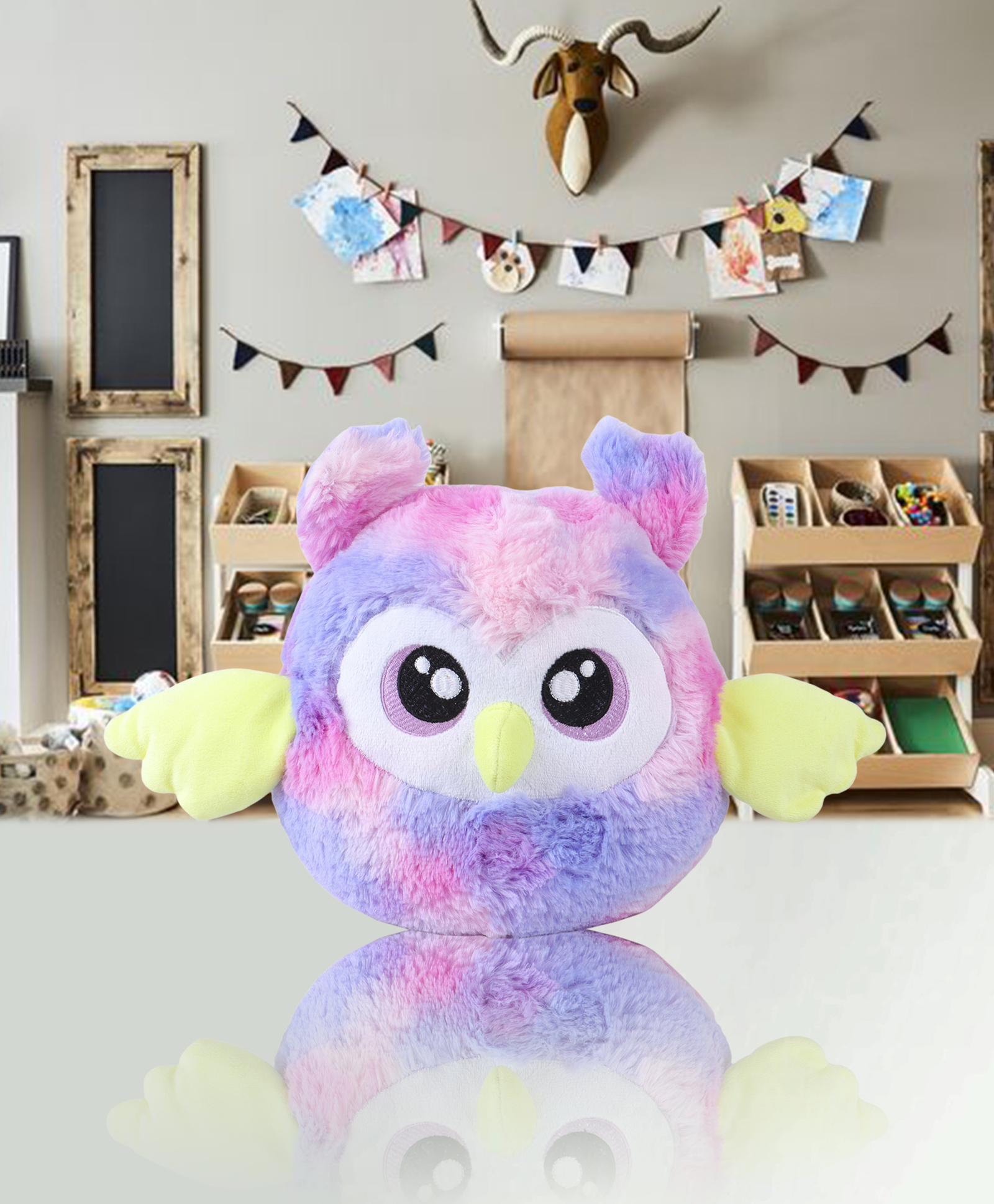 SHAPZE The Fur Balls Nightwatcher the owl- Purple - Height 20 cm-image-8