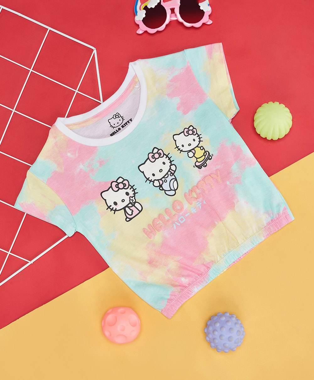 Pantaloons Junior Hello Kitty Featuring Half Sleeves Character Printed Tee - Island Paradise-image-34