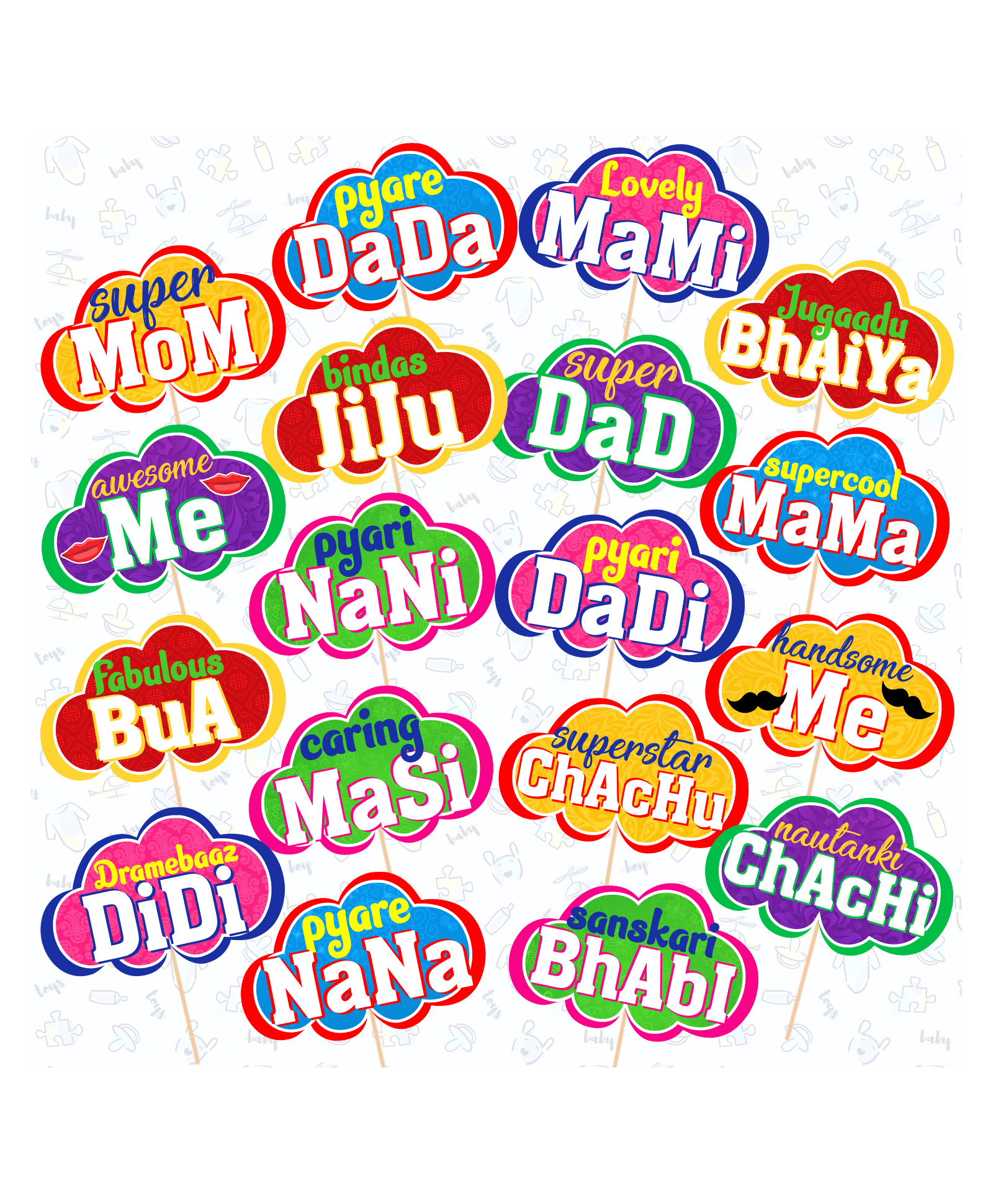 Zyozi 18 Pcs Baby Shower Photo Booth Props, Mom to Be  Decorations Props-picture-13