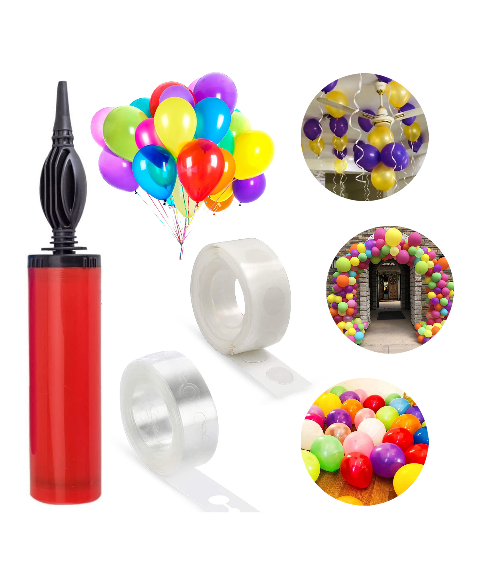 Zyozi Hand Balloon Pumps, Glue Dot & Arch Balloons Decorations Kit- Pack of 3-image-41