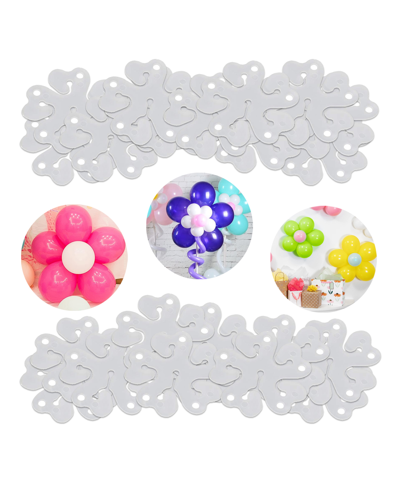 Zyozi Flower Shape Balloon Clips for Balloon Holder Birthday Party Event Decorations - Pack of 24-image-8