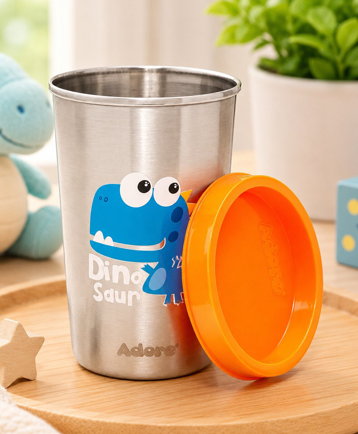 Adore Uno Stainless Steel Tumbler with Spill Proof Lid- Orange 300ml-picture-10