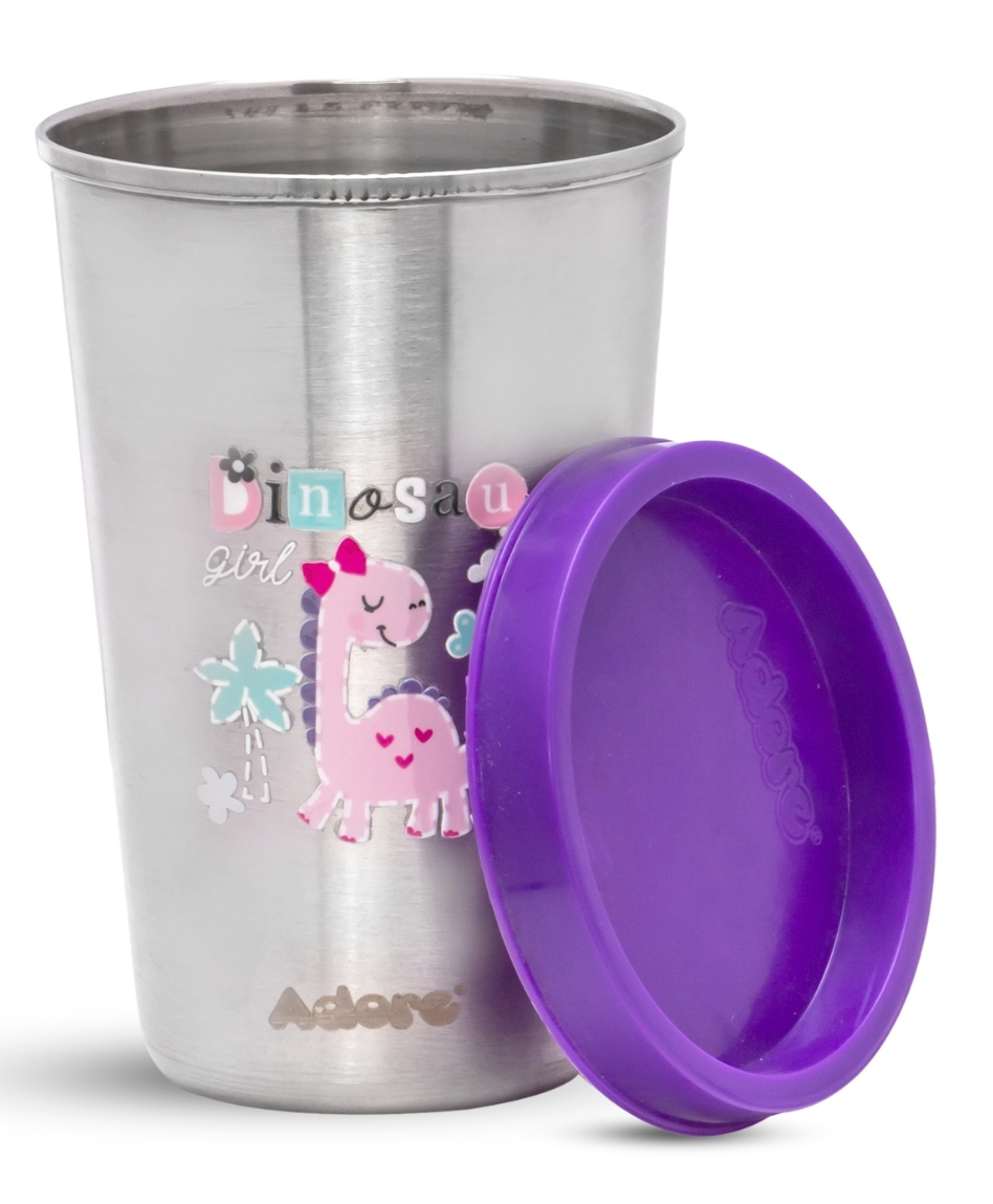 Adore Uno Stainless Steel Tumbler with Spill Proof Lid- Purple 300ml-image-8