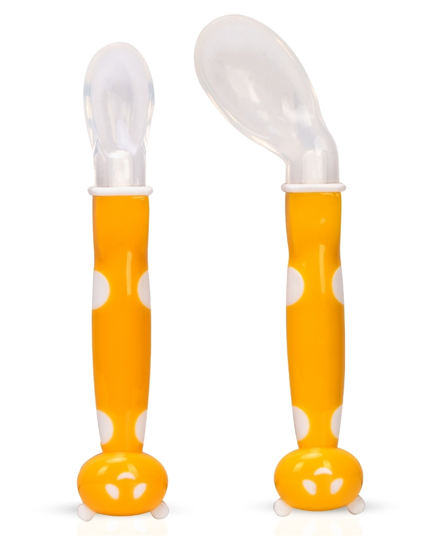 Adore ACE Flexi Silicone Feeding Spoon Set- Pack of 2- Yellow-image-48