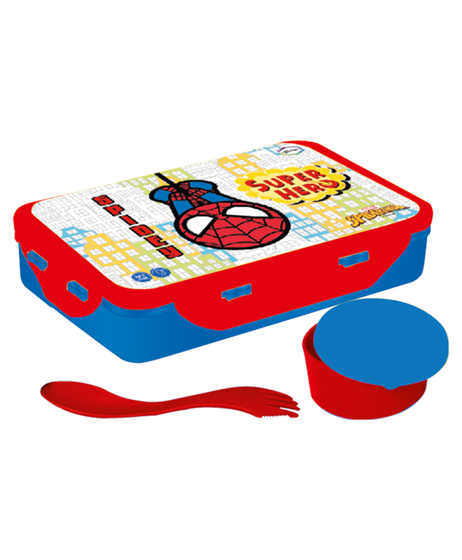 Disney by Gluman Spiderman Snack Pack Lunch Box - Red & Blue-image-27
