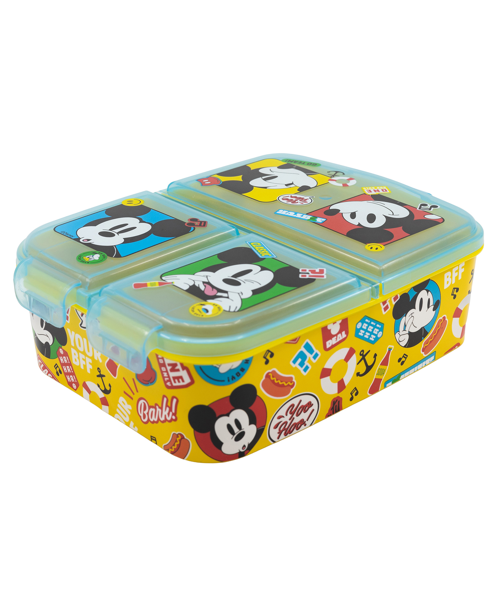 Disney by Gluman Partition Lunch Box  with Snap Lock Closure & Mickey Print - Yellow-image-20