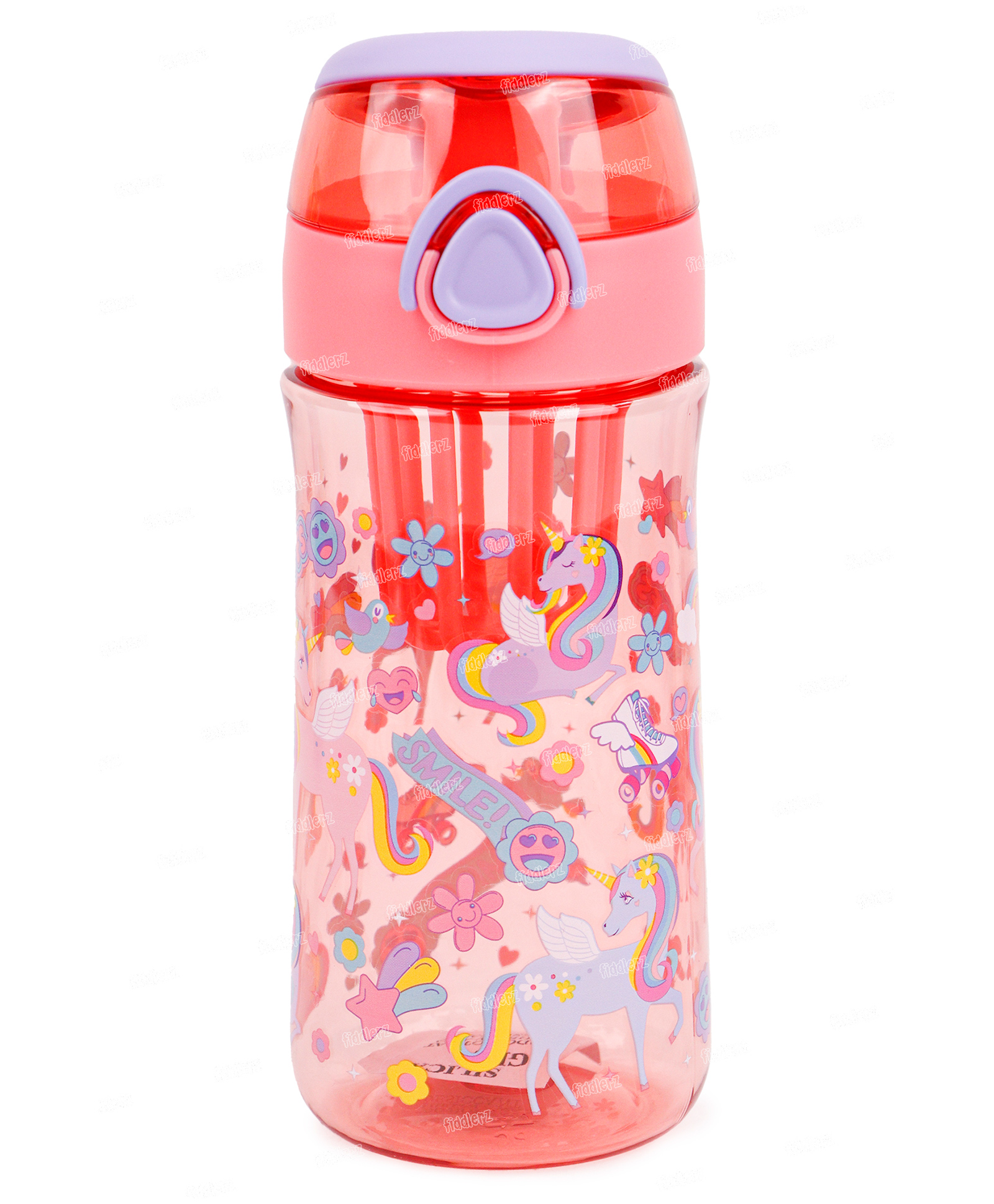 Fiddlerz Water Bottle For Kids with Straw Tritan Unbreakable BPA Free & Non-Toxic Kids Water Bottle for School, Office, Gym (550 ml) Pink-image-25