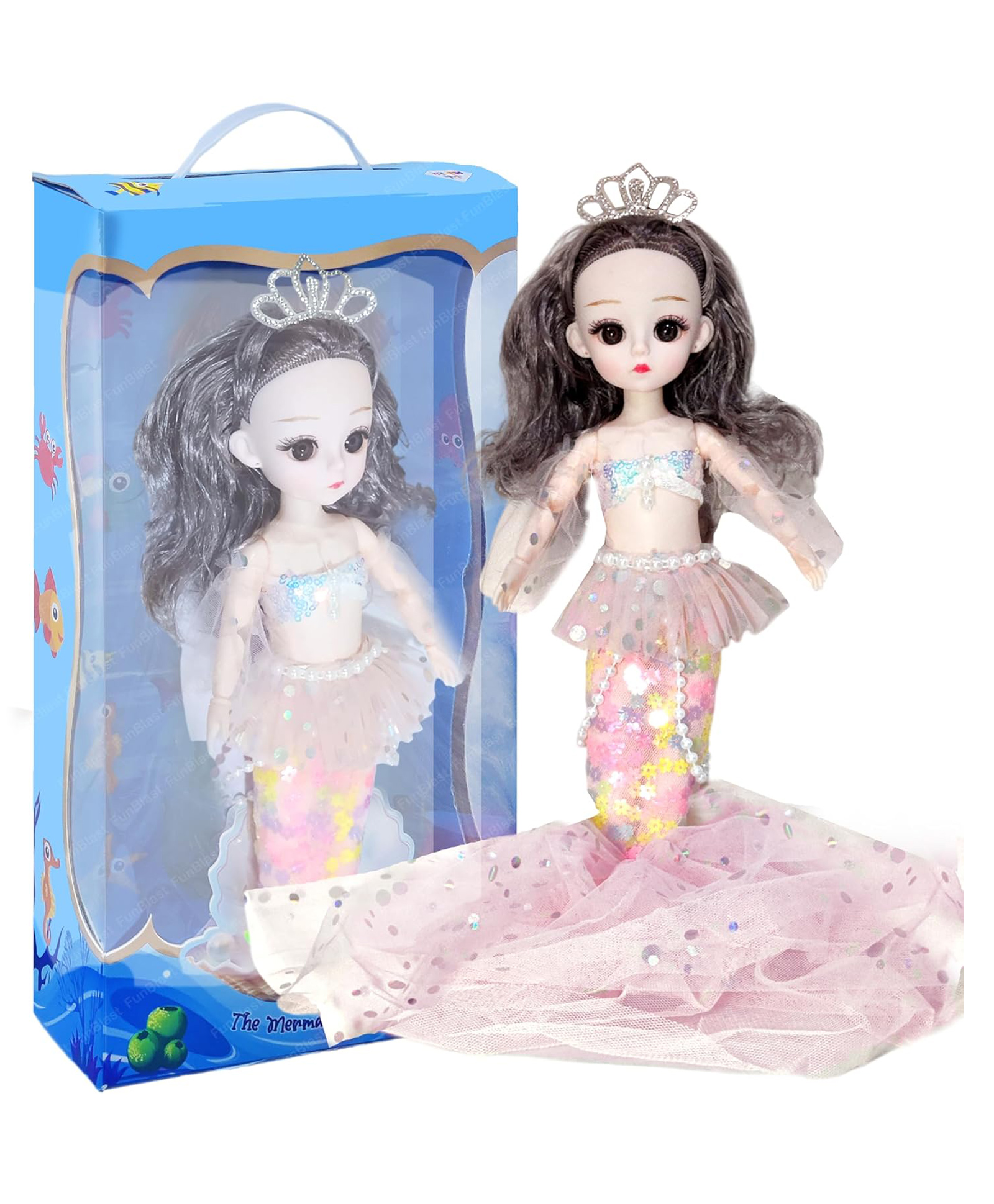 FunBlast Mermaid Theme Cute Realistic Doll Toy for Kids  Dress Color May Vary-image-37