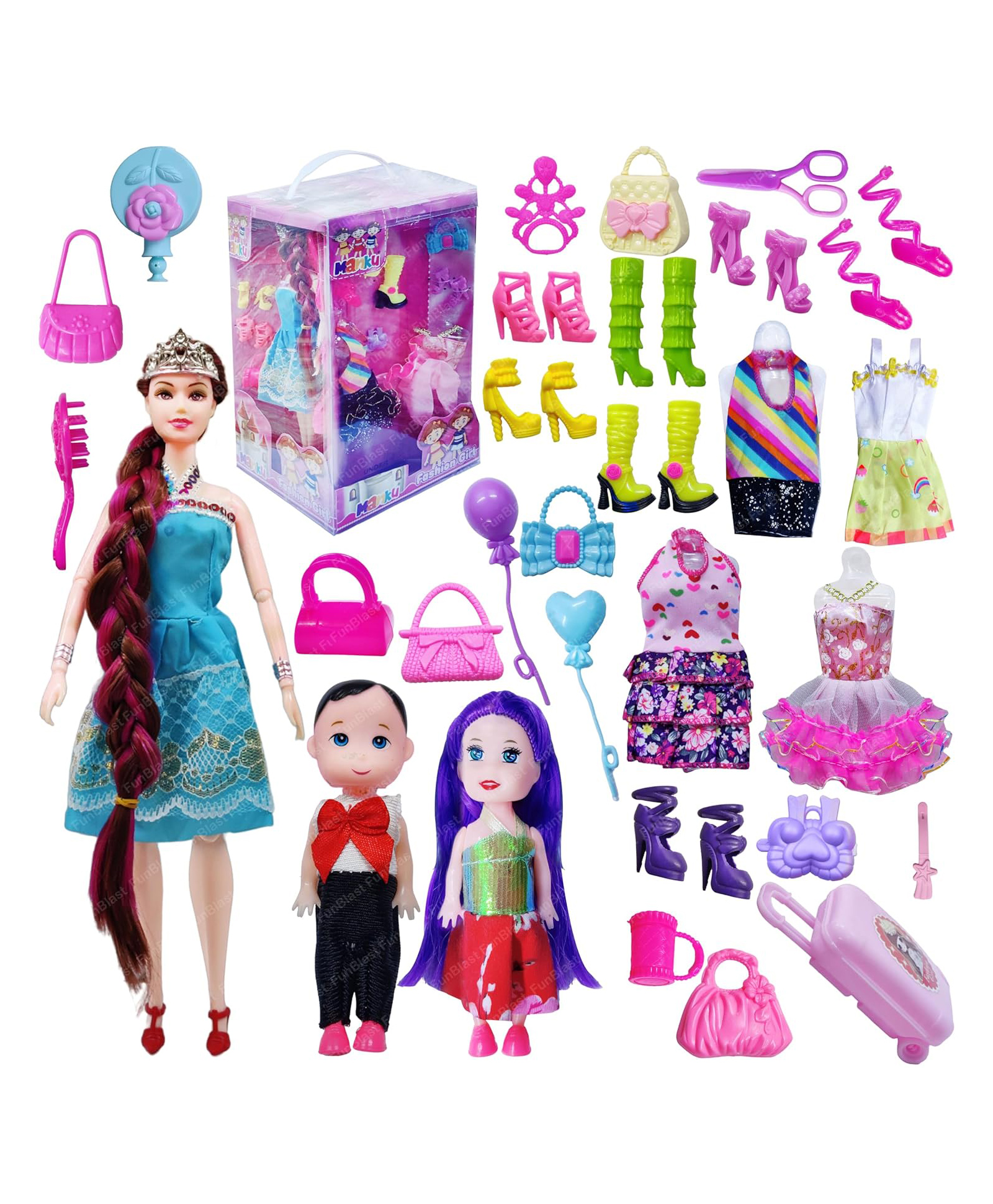 FunBlast Realistic Doll Set with Accessories for Girls  Random Color-image-22