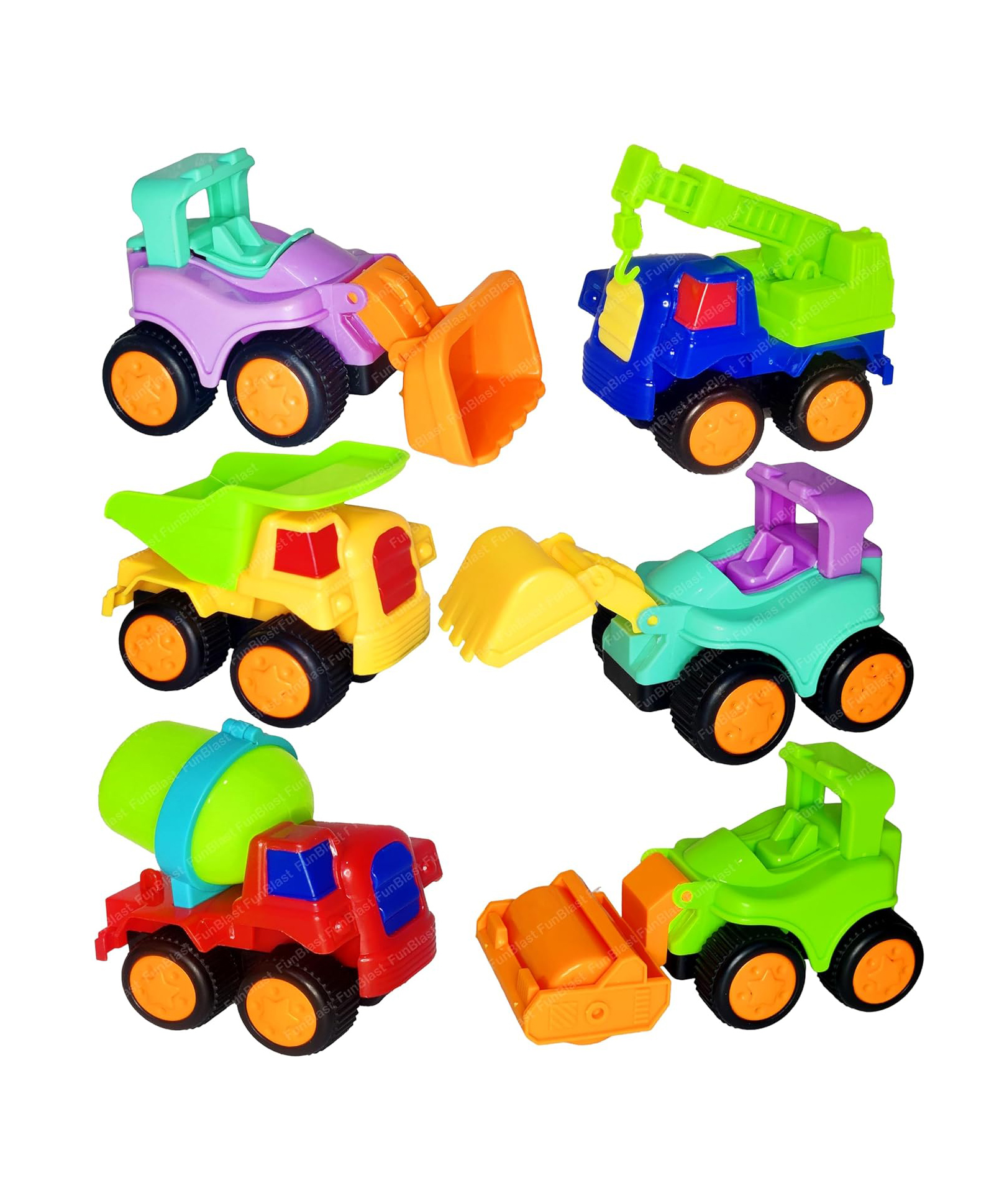 FunBlast Pull Back Construction Truck Toys for Kids  Pack of 6 Multicolor-picture-25