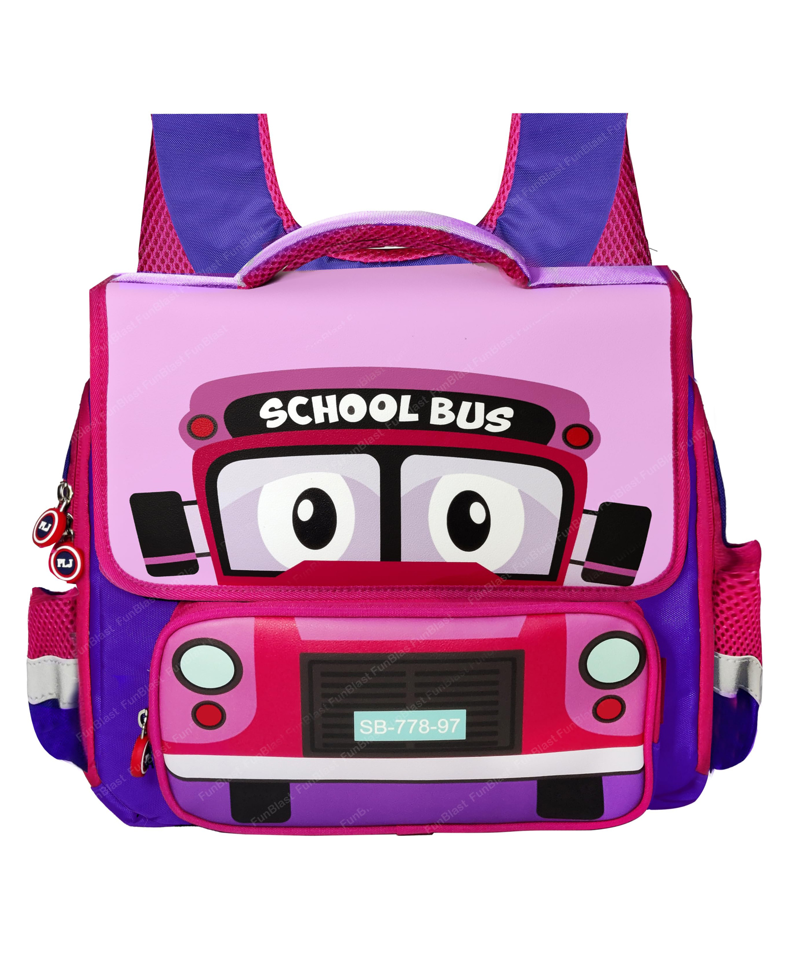 FunBlast School Bus Theme School Bag for Kids - Multicolor - 14.5 inch-image-26