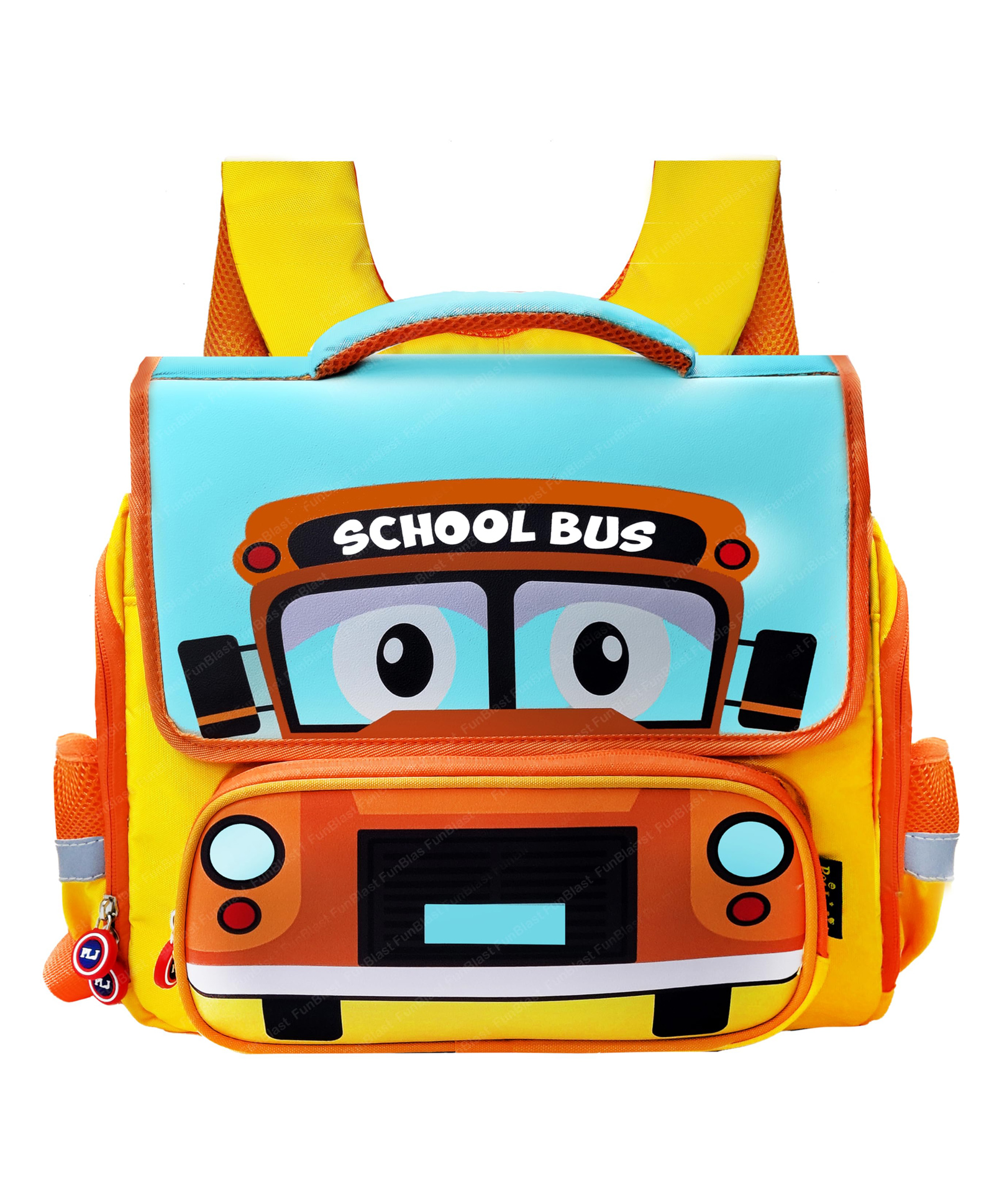 FunBlast School Bus Theme School Bag for Kids - Yellow - 14.5 inch-image-26