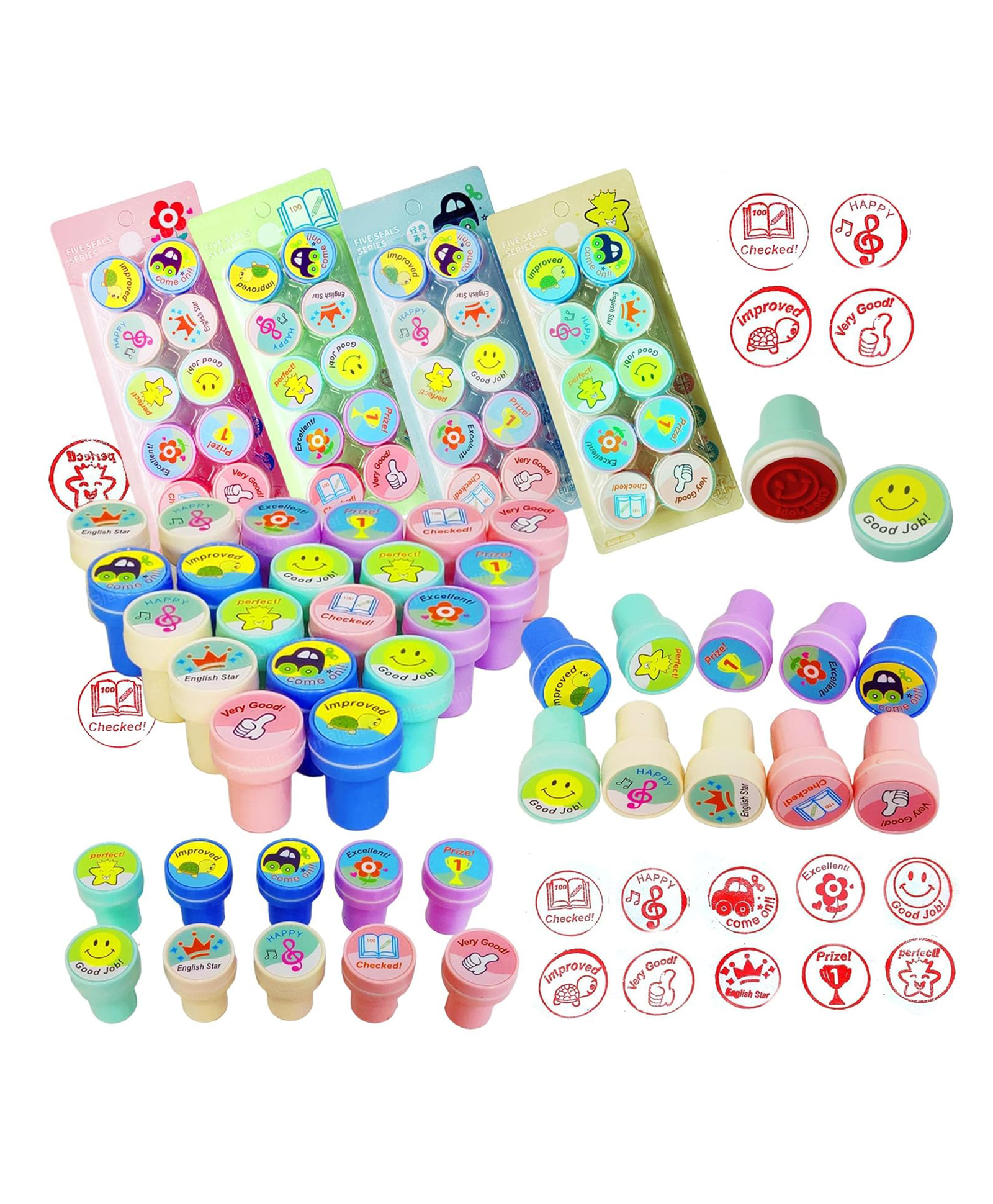 FunBlast DIY Art & Craft Motivation Stamps for Kids  160 Pcs-image-17